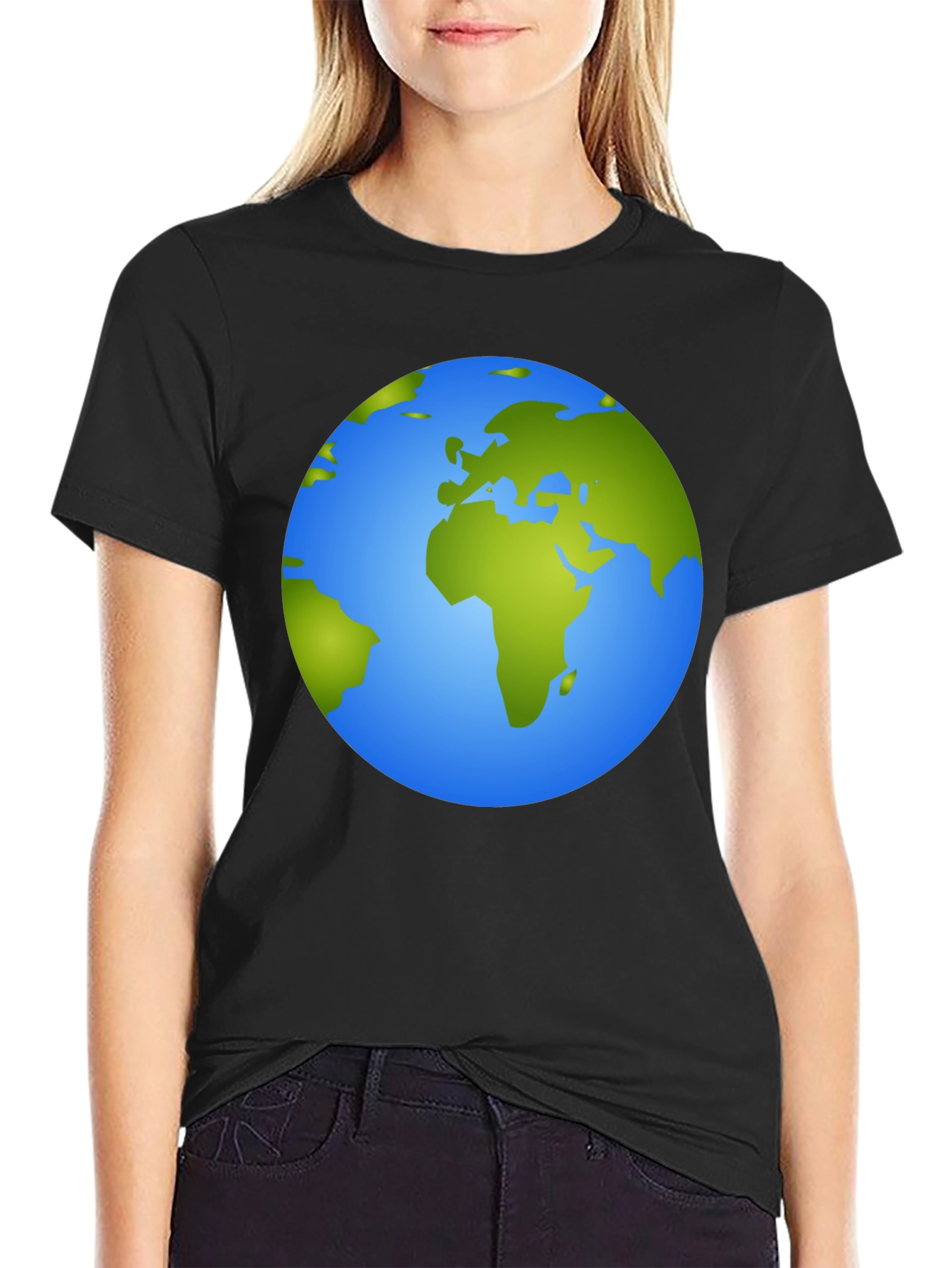 Earth Graphic Tee - Black Cotton Comfort
