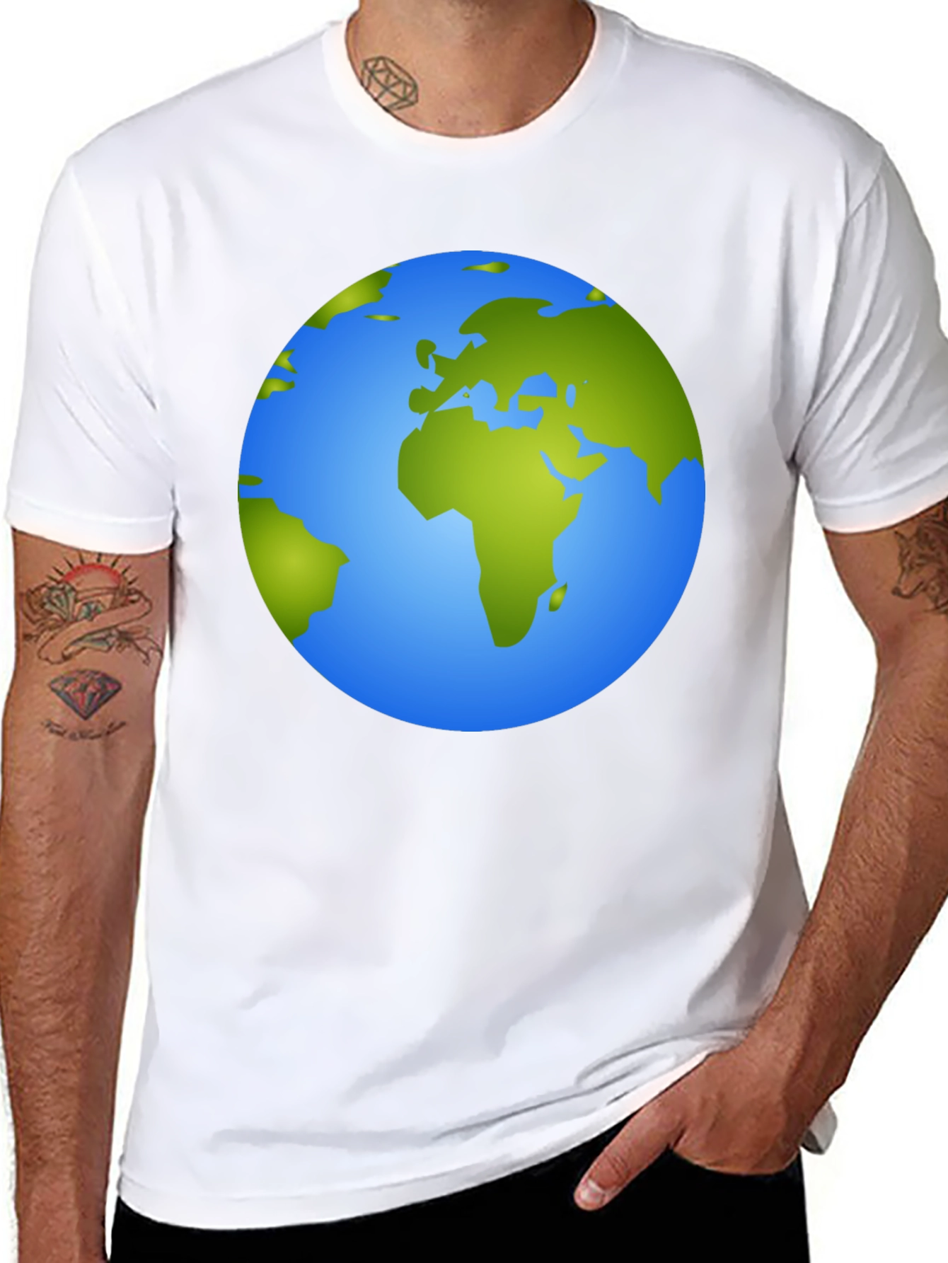 Earth Graphic Tee - Black Cotton Comfort