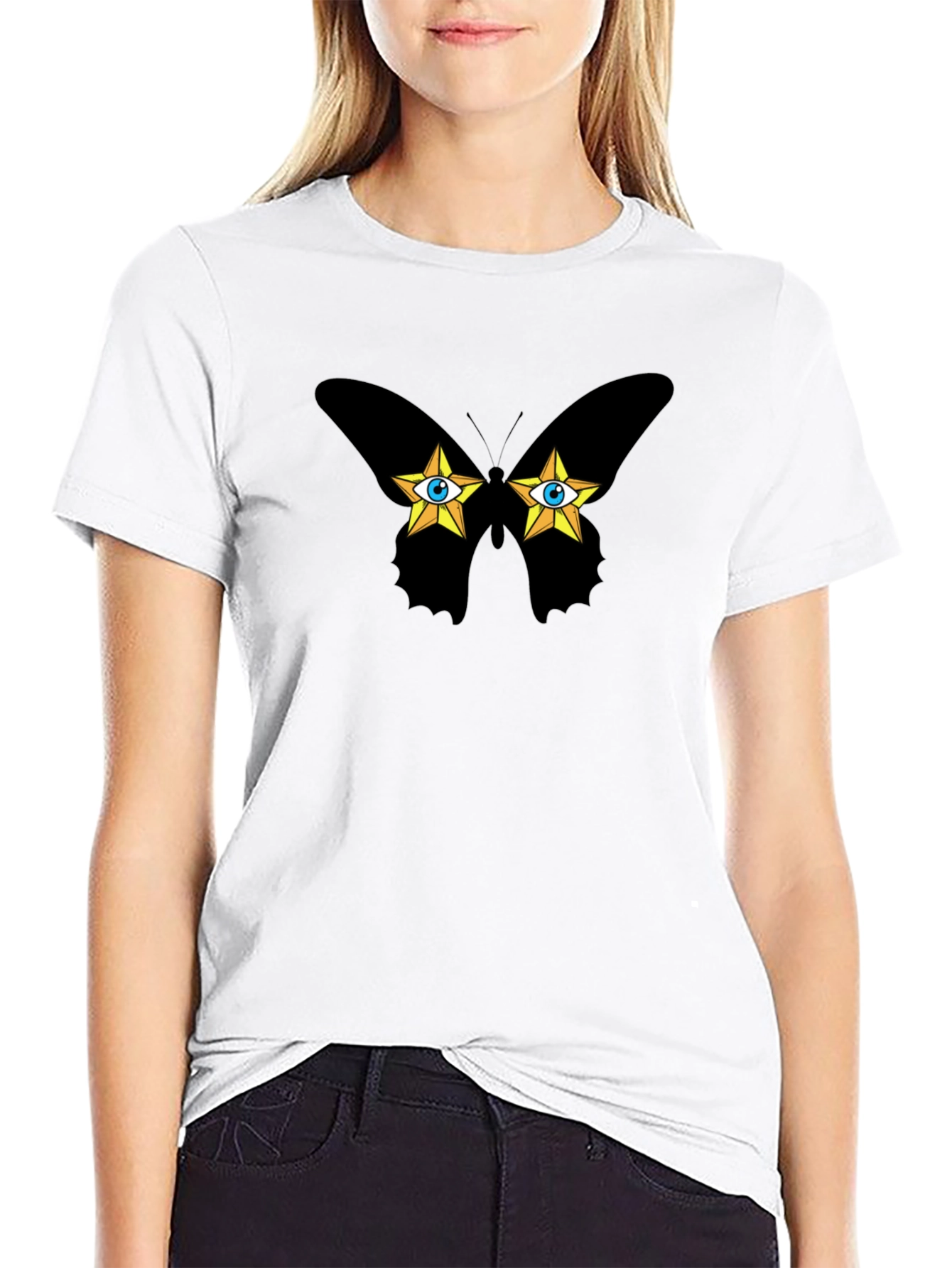 Butterfly Star Eyes Graphic T-Shirt - Soft Cotton Tee