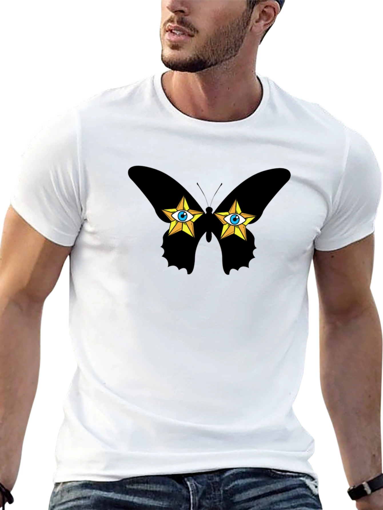 Butterfly Star Eyes Graphic T-Shirt - Soft Cotton Tee