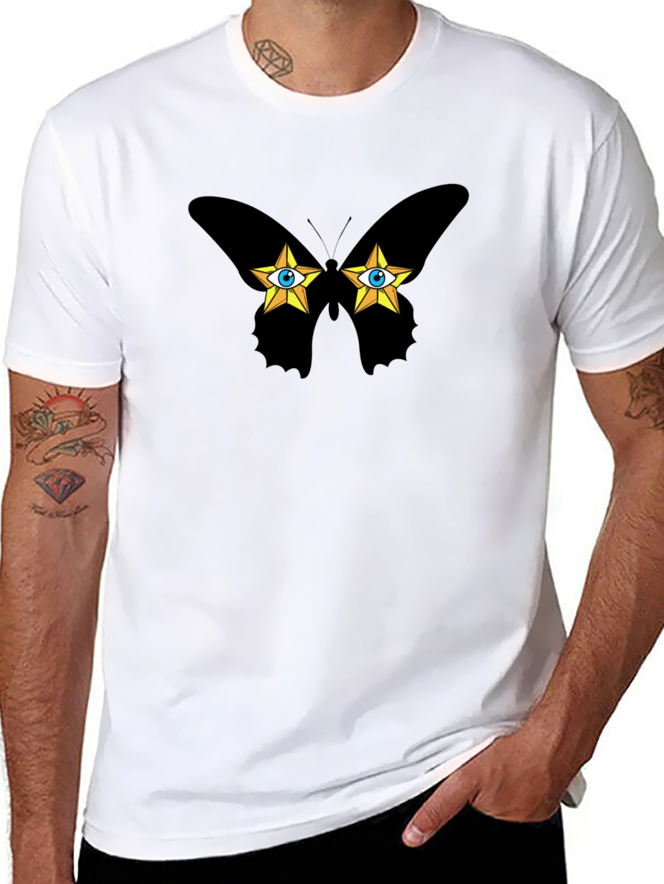 Butterfly Star Eyes Graphic T-Shirt - Soft Cotton Tee