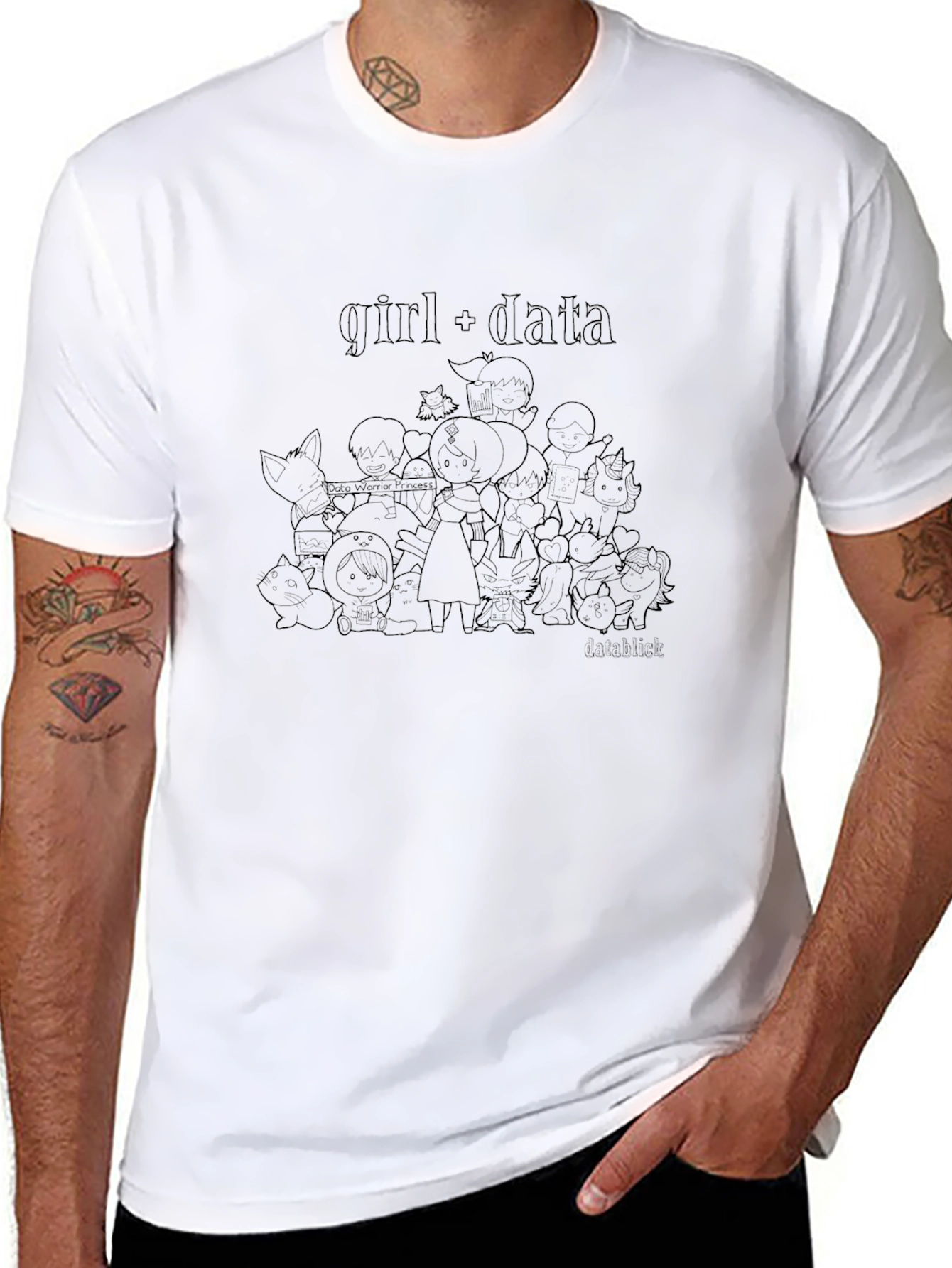 Girl + Data Black Graphic Tee