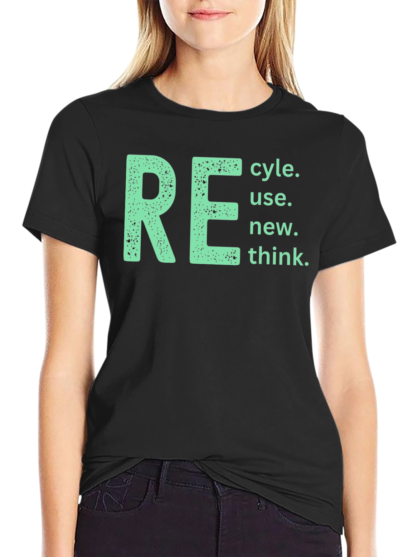 Eco-Friendly RE T-Shirt - Recycle Reuse Renew Think