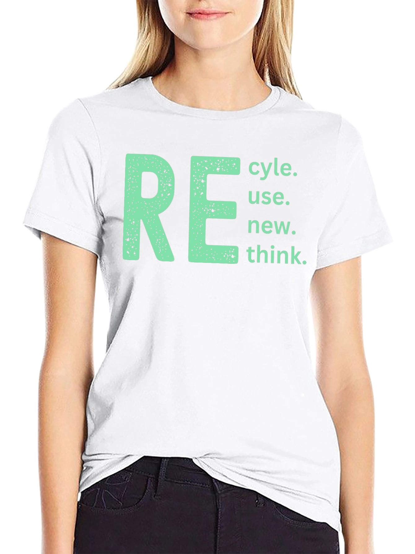 Eco-Friendly RE T-Shirt - Recycle Reuse Renew Think