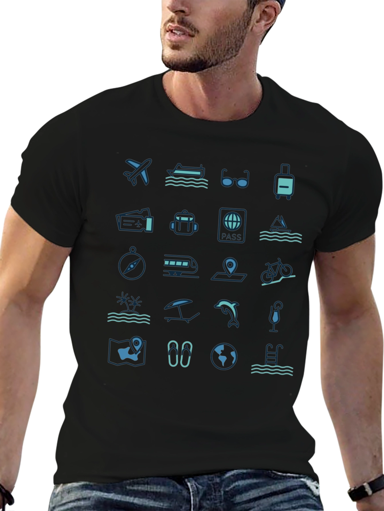 Travel Icon T-Shirt - Adventure Awaits!