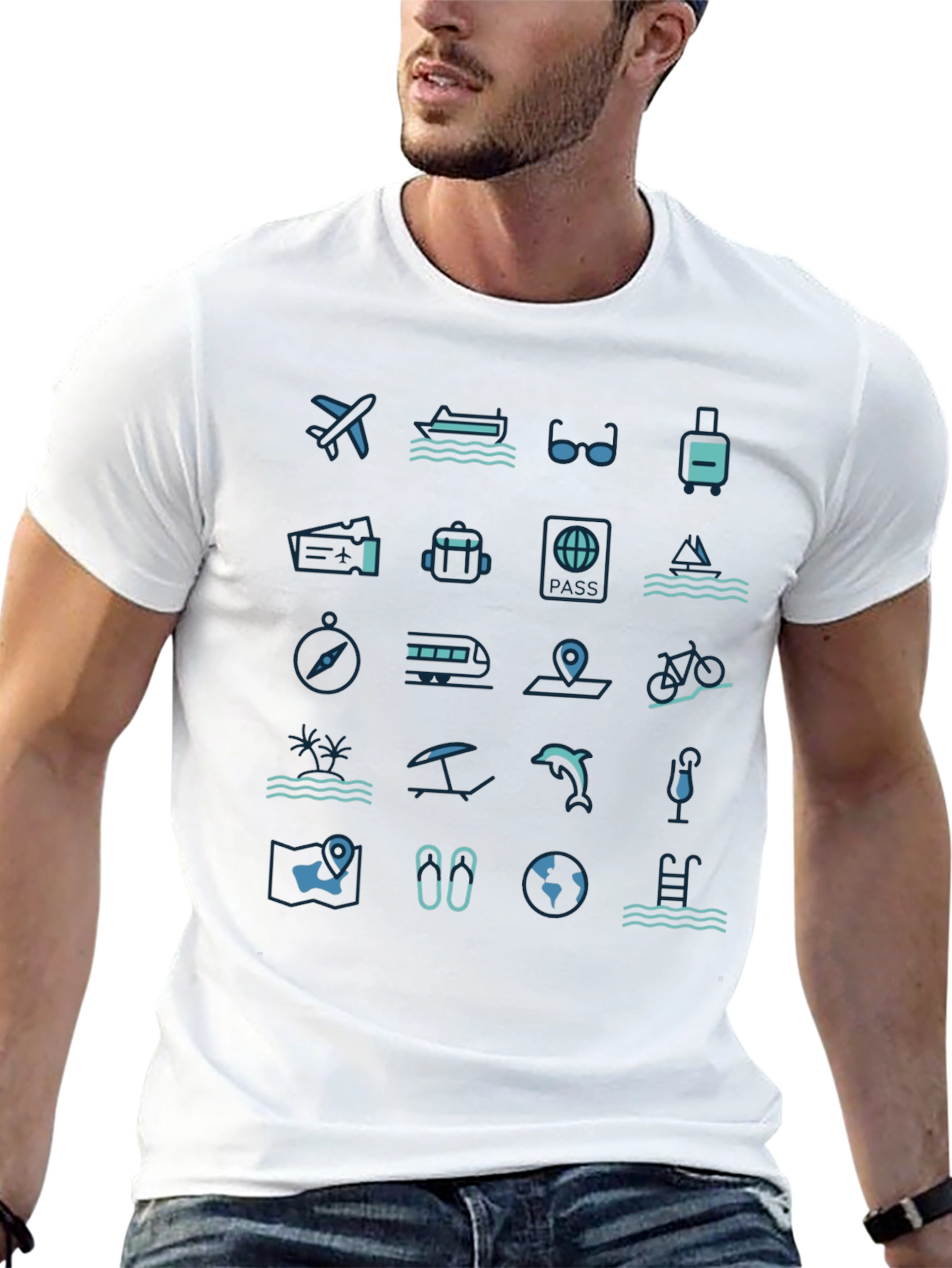 Travel Icon T-Shirt - Adventure Awaits!