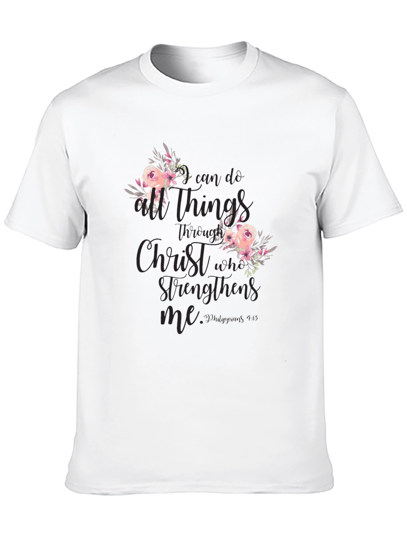 Inspirational Christian Floral Graphic Tee