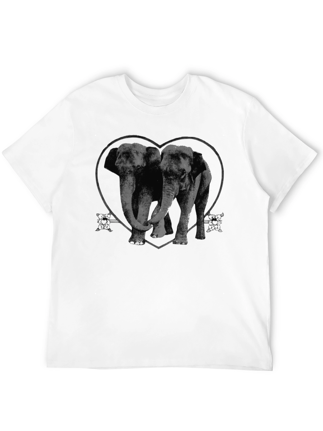 Elephant Love T-Shirt - Heart Graphic Tee