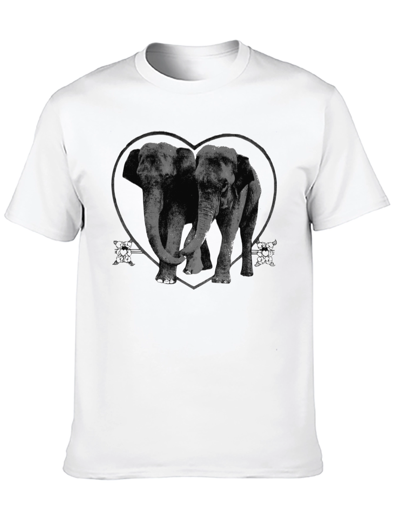 Elephant Love T-Shirt - Heart Graphic Tee