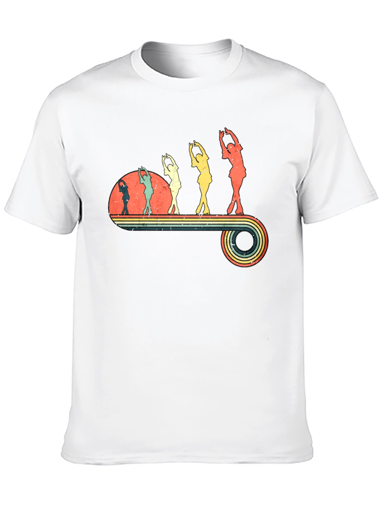 Retro Roller Skating Graphic Tee - Black