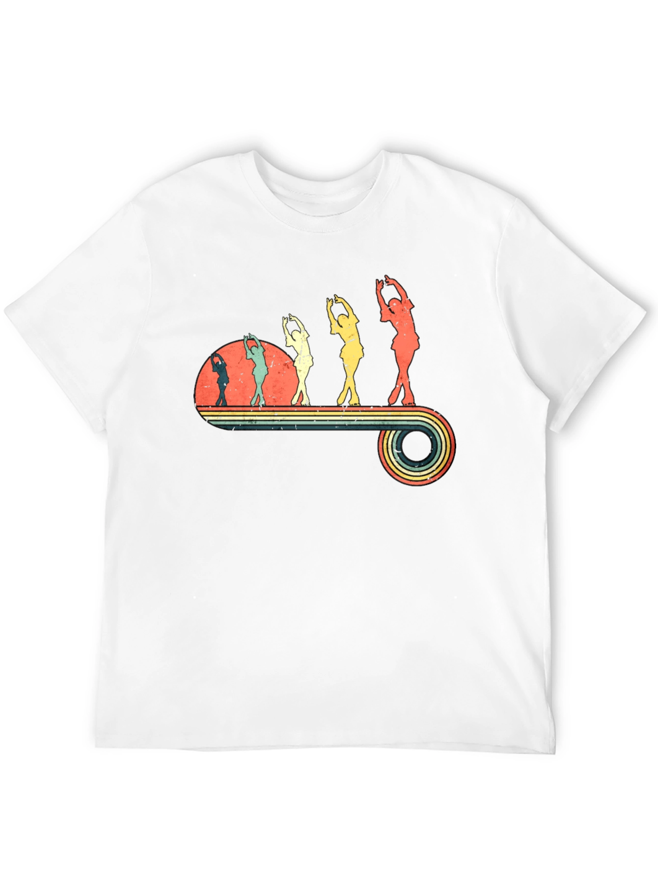 Retro Roller Skating Graphic Tee - Black