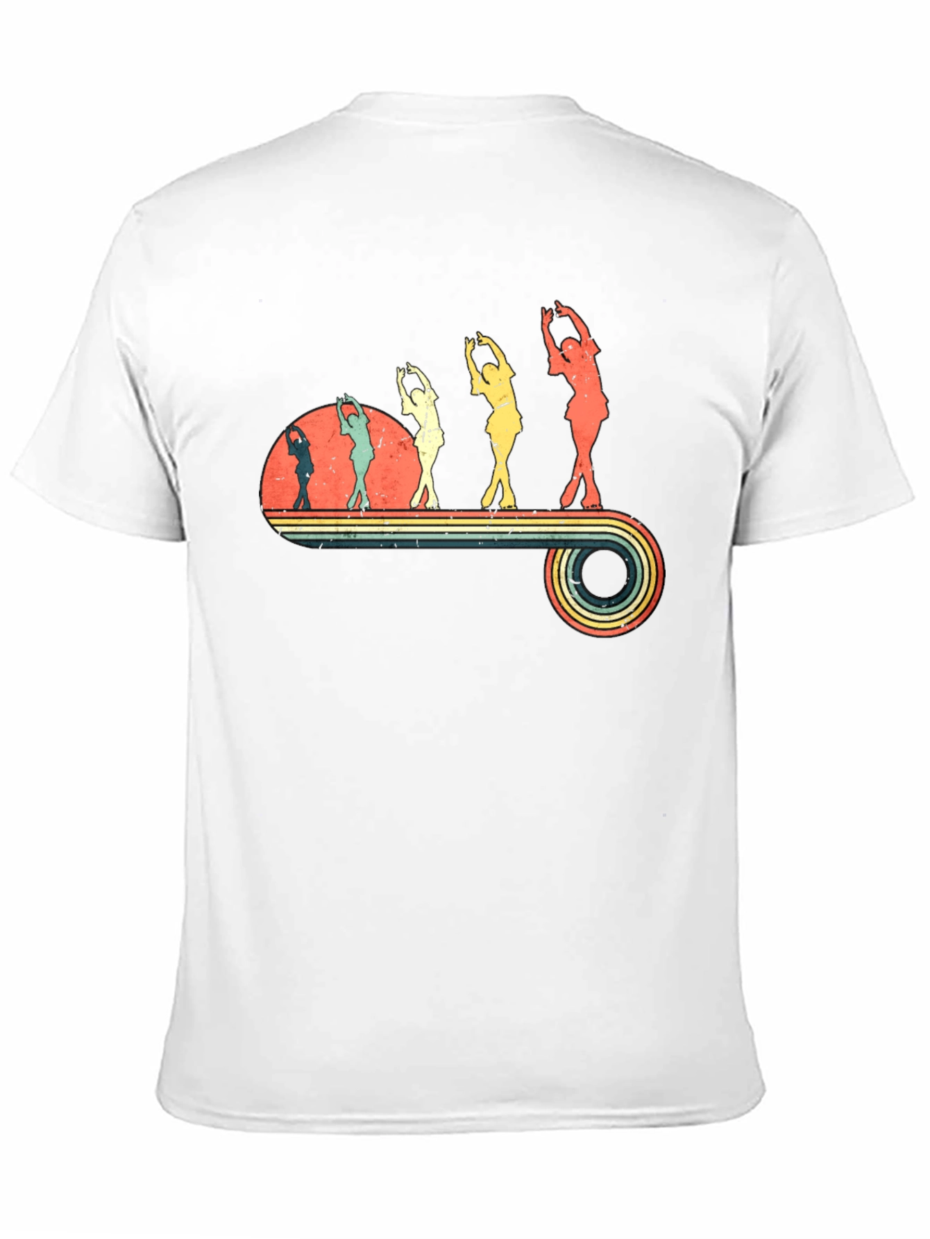 Retro Roller Skating Graphic Tee - Black