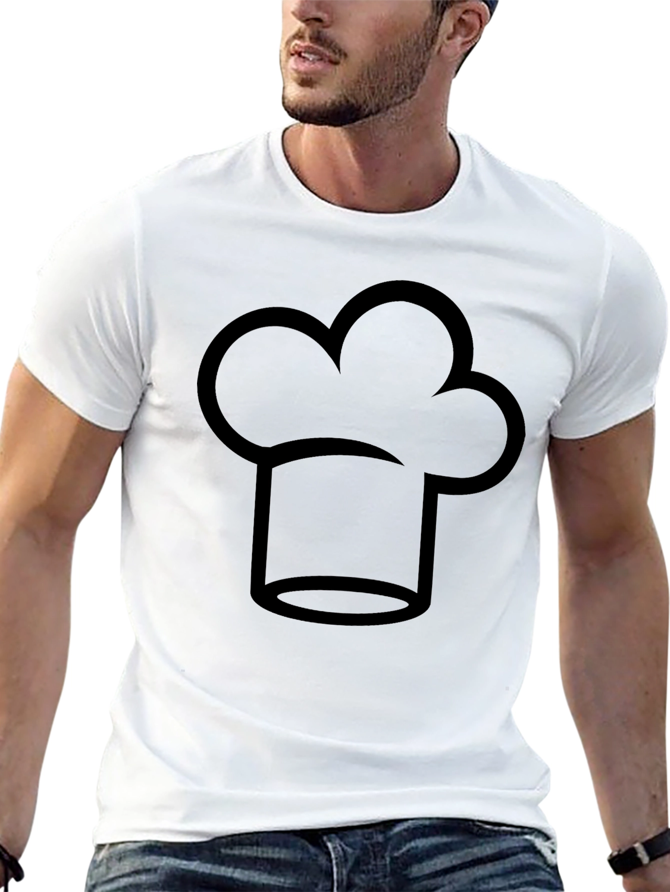 Chef Hat Graphic Tee - Black Cotton T-Shirt