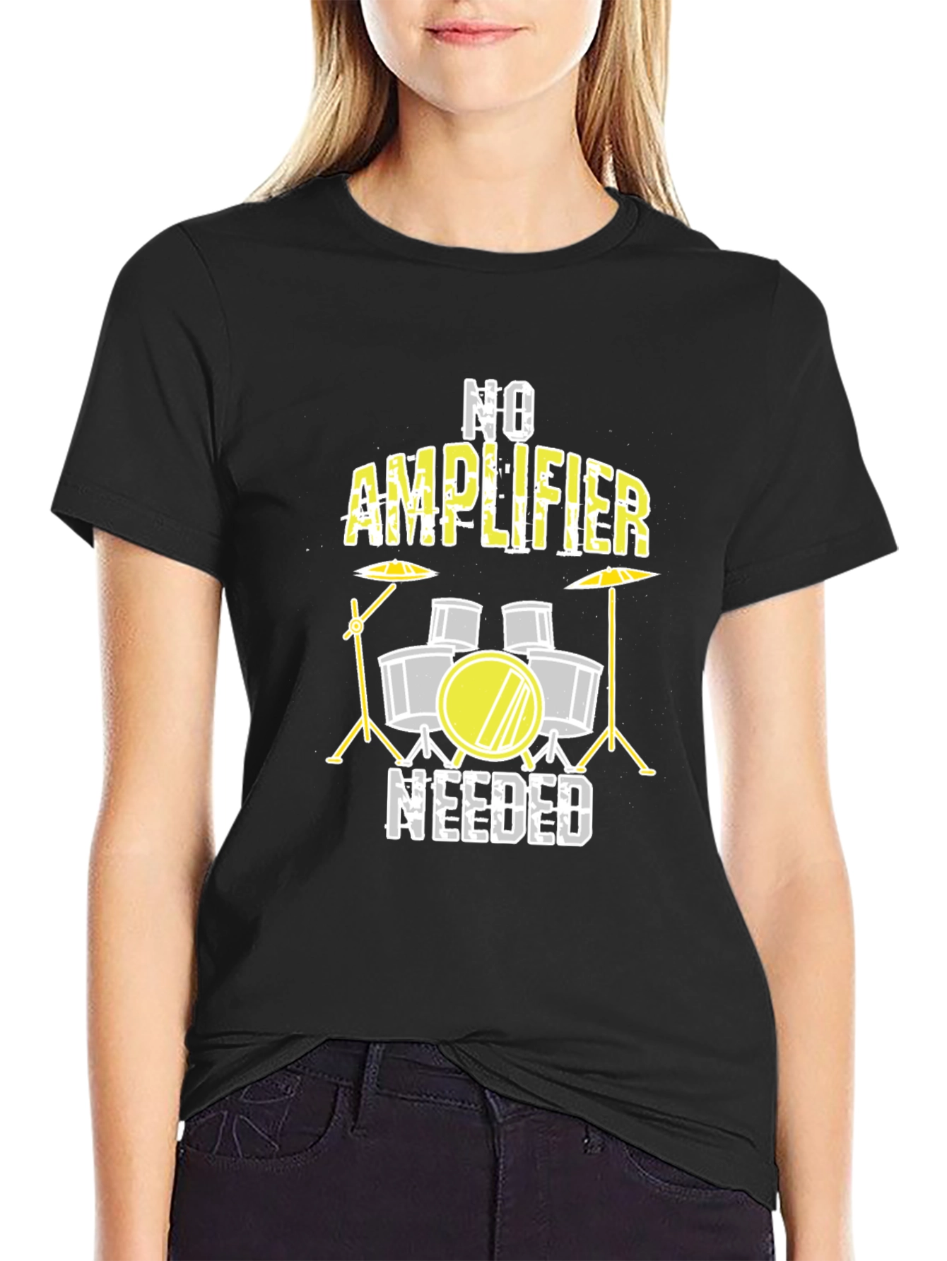 No Amplifier Needed Drummer T-Shirt