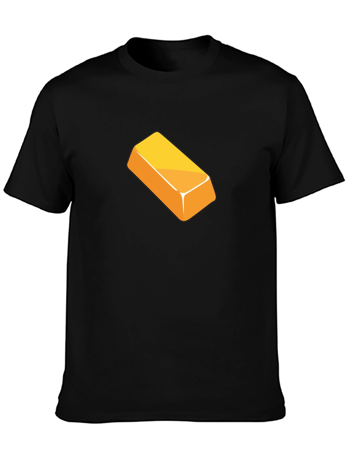 Gold Bar Graphic Tee - Black Cotton Casual Shirt
