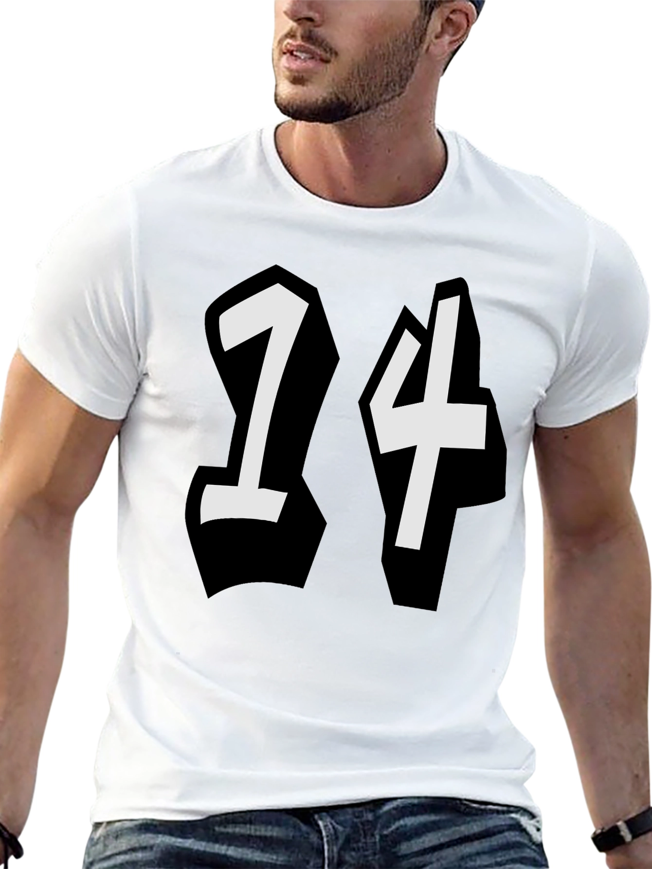 Graphic Number T-Shirt - Bold Black Tee