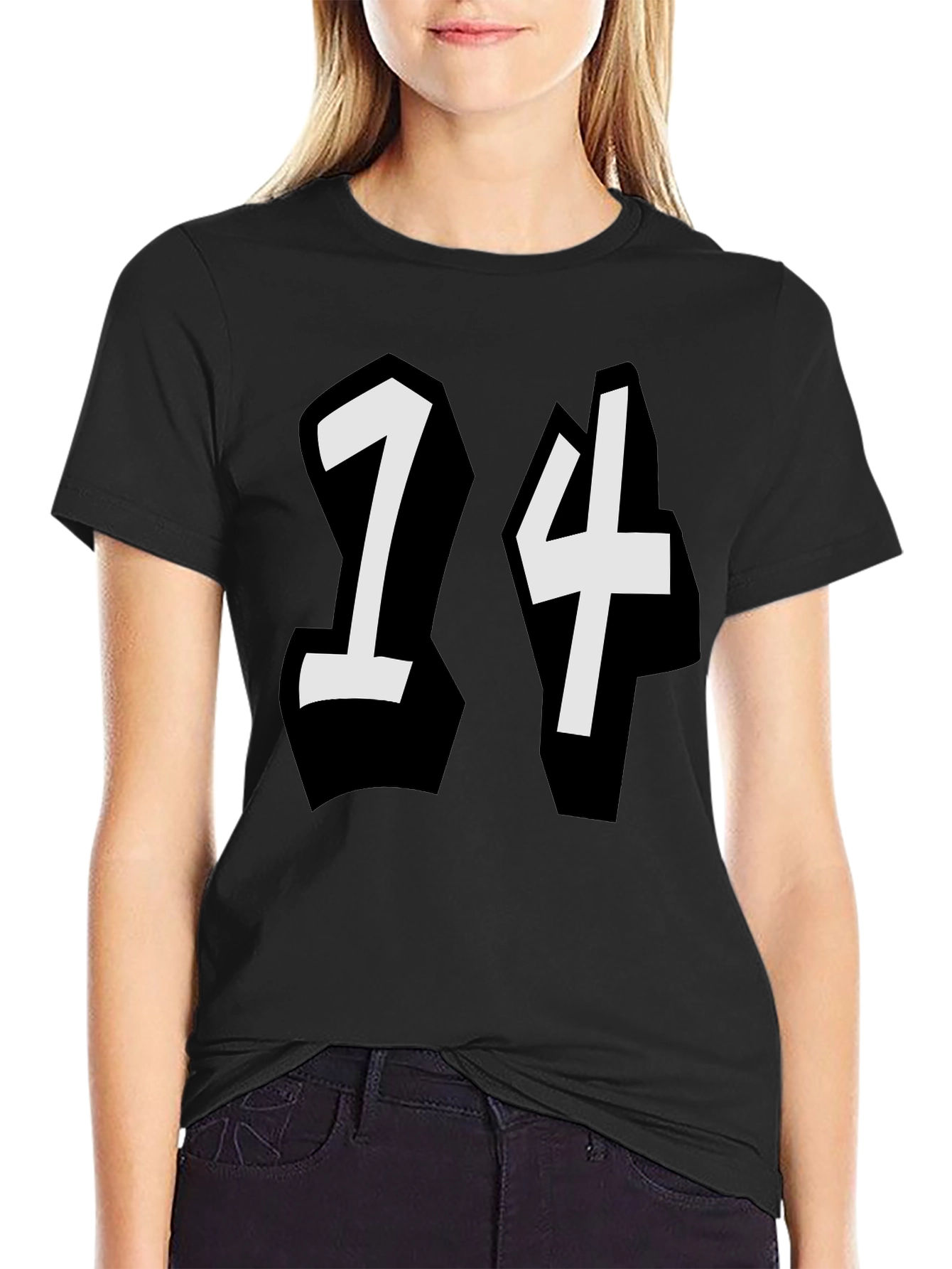 Graphic Number T-Shirt - Bold Black Tee