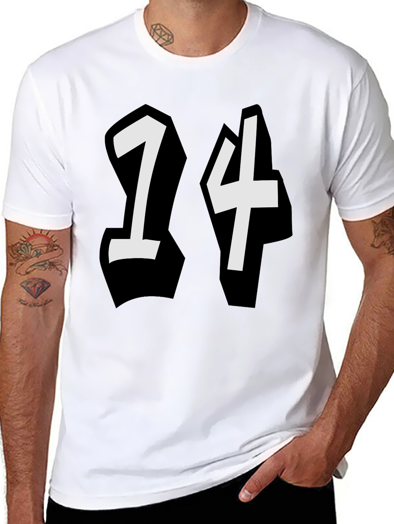 Graphic Number T-Shirt - Bold Black Tee