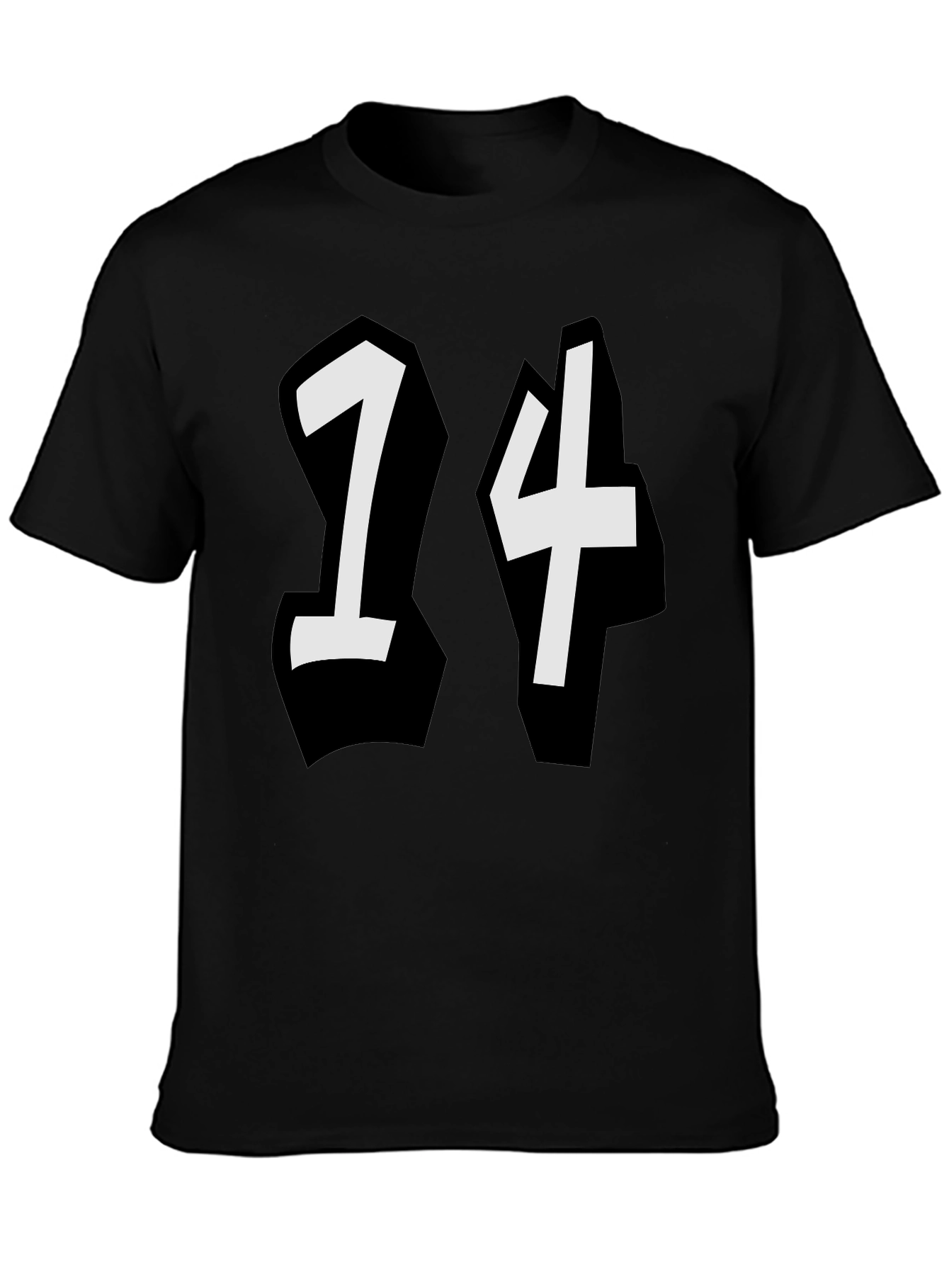 Graphic Number T-Shirt - Bold Black Tee