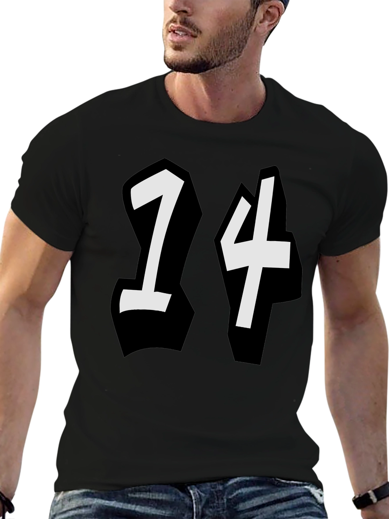 Graphic Number T-Shirt - Bold Black Tee