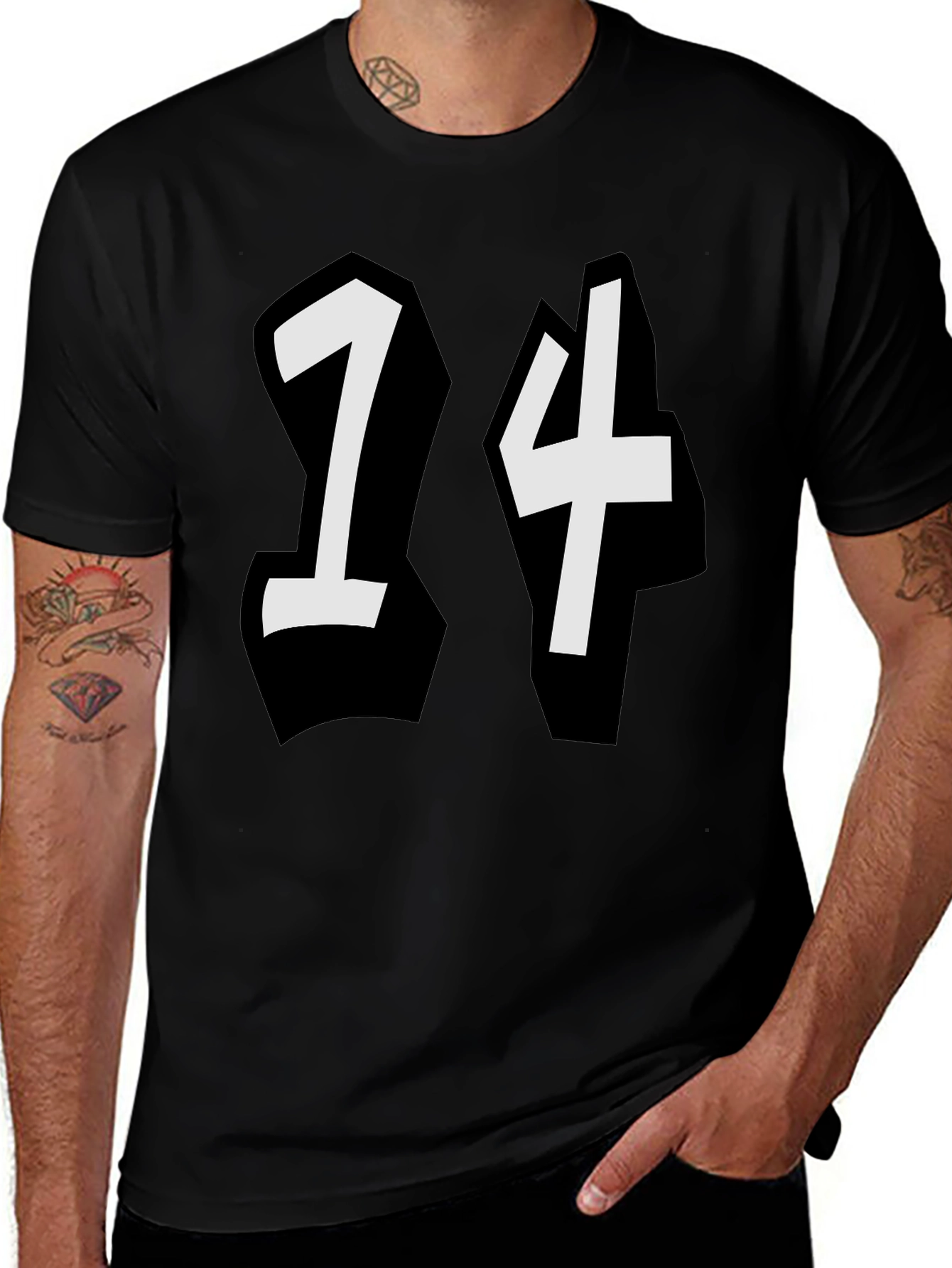 Graphic Number T-Shirt - Bold Black Tee