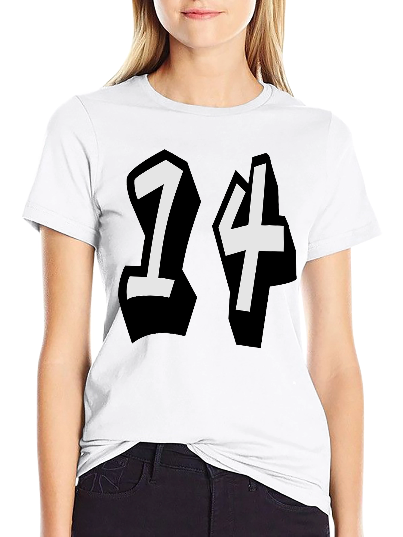 Graphic Number T-Shirt - Bold Black Tee