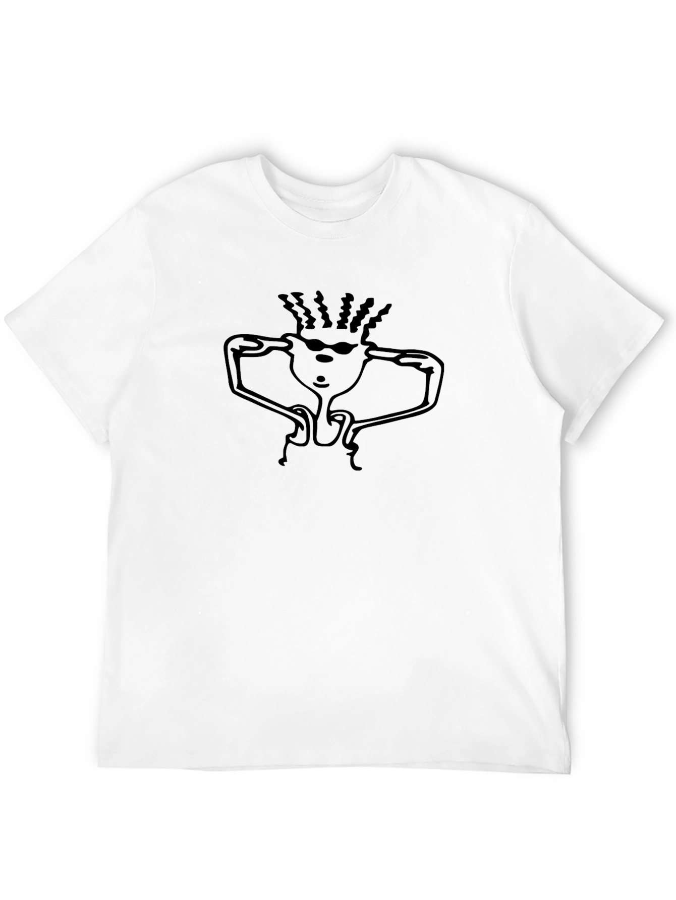 Cool Cartoon Character Graphic Tee - Black