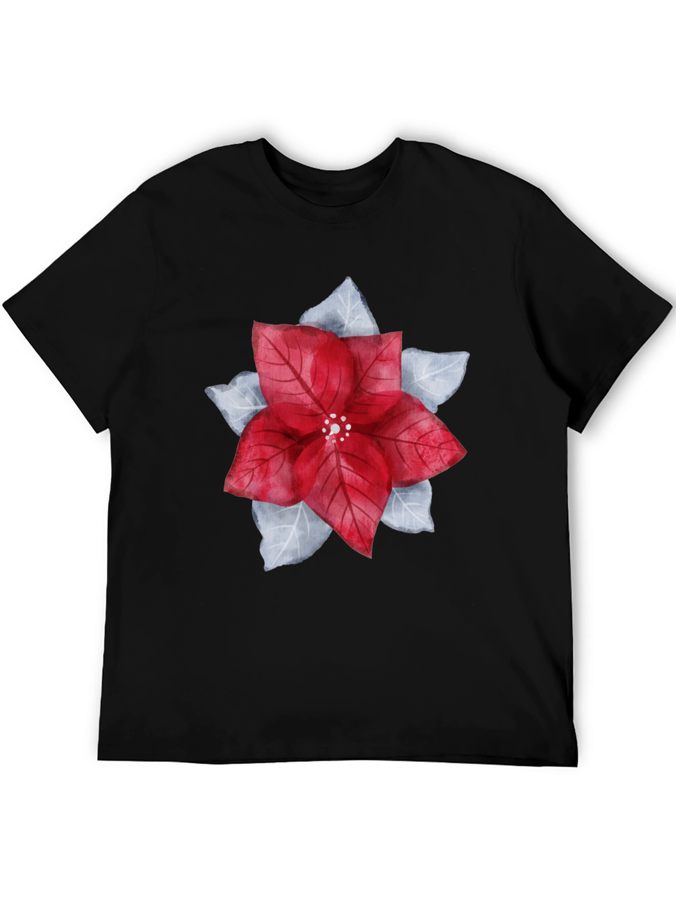 Festive Poinsettia Graphic Tee - Holiday Style