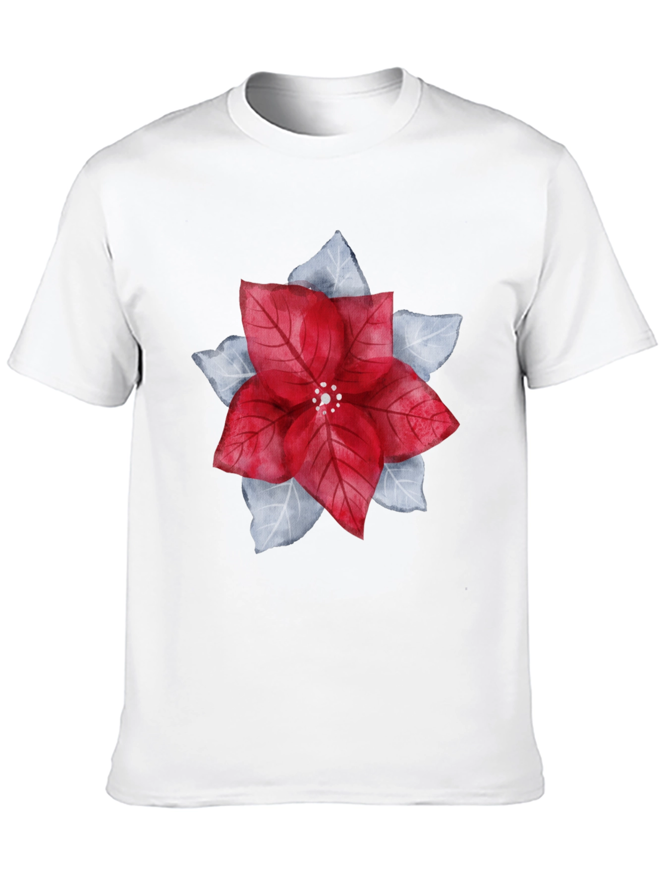 Festive Poinsettia Graphic Tee - Holiday Style