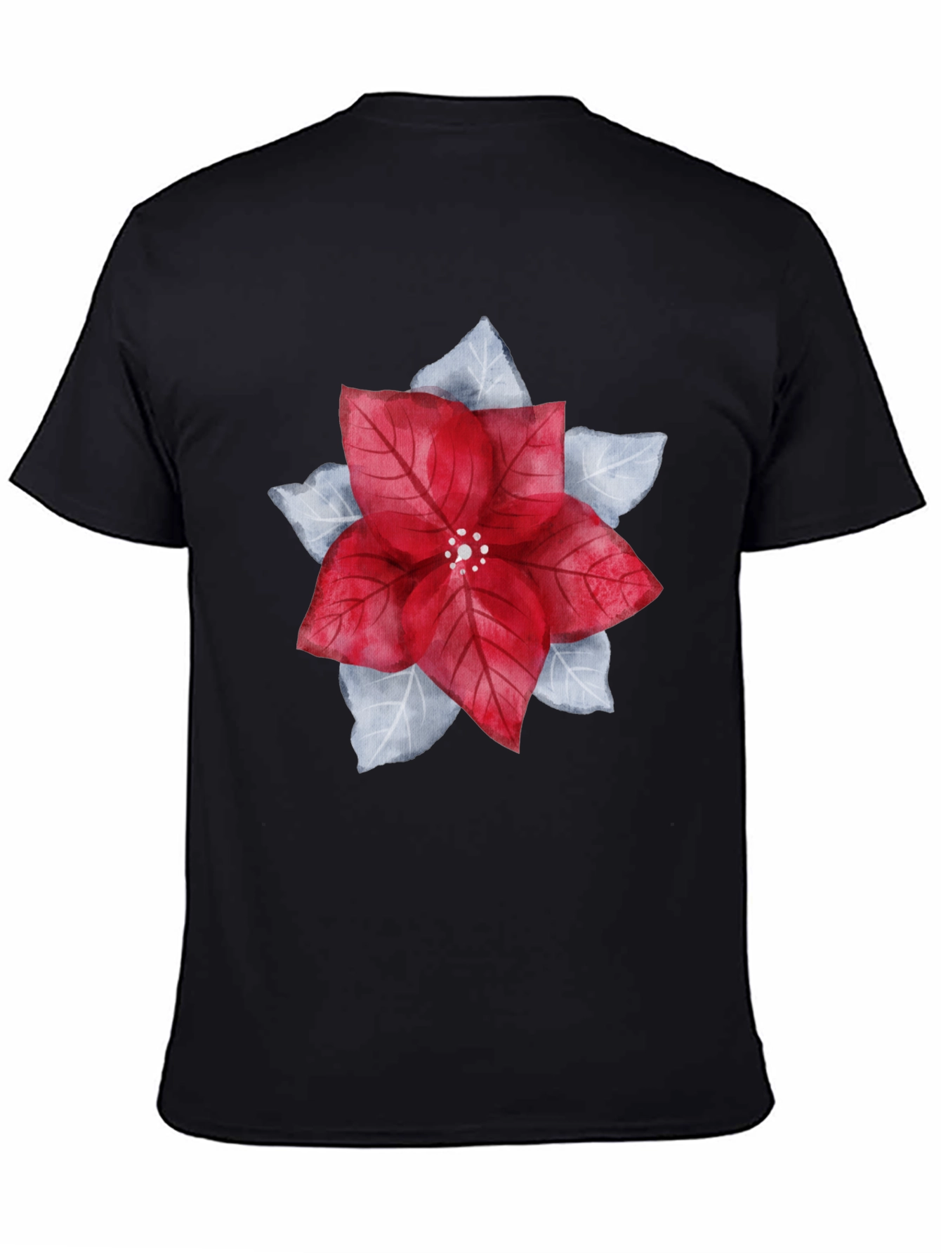 Festive Poinsettia Graphic Tee - Holiday Style