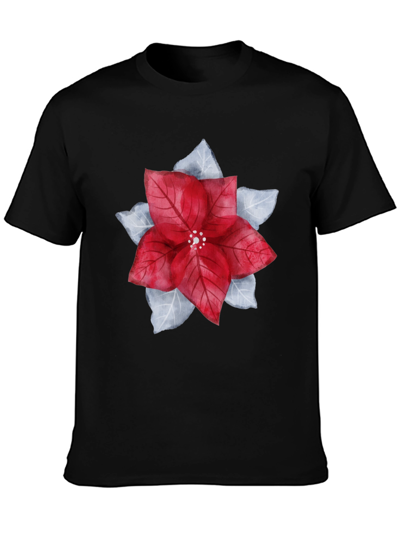 Festive Poinsettia Graphic Tee - Holiday Style