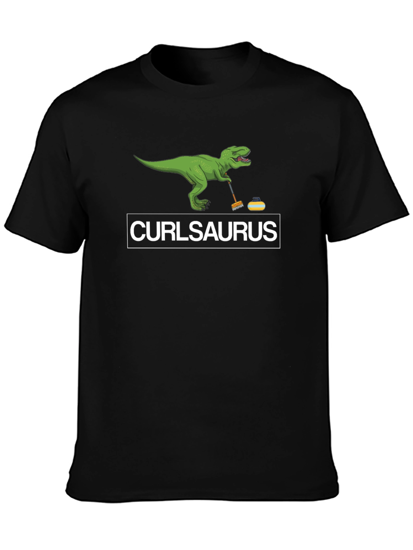 CurlSaurus T-Shirt - Funny Curling Dinosaur Tee