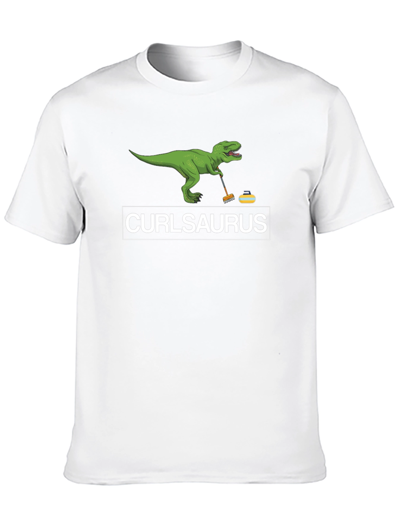 CurlSaurus T-Shirt - Funny Curling Dinosaur Tee