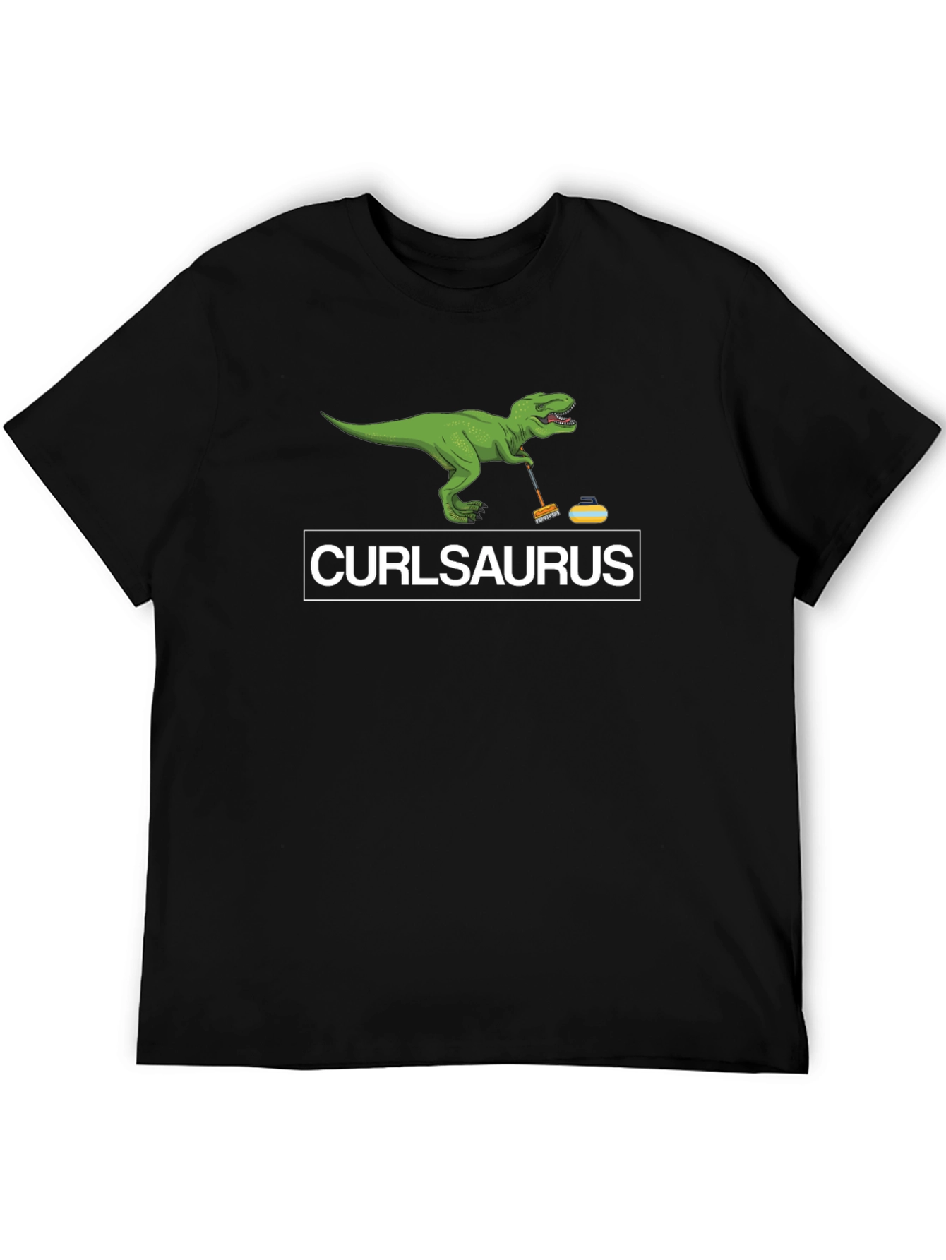 CurlSaurus T-Shirt - Funny Curling Dinosaur Tee