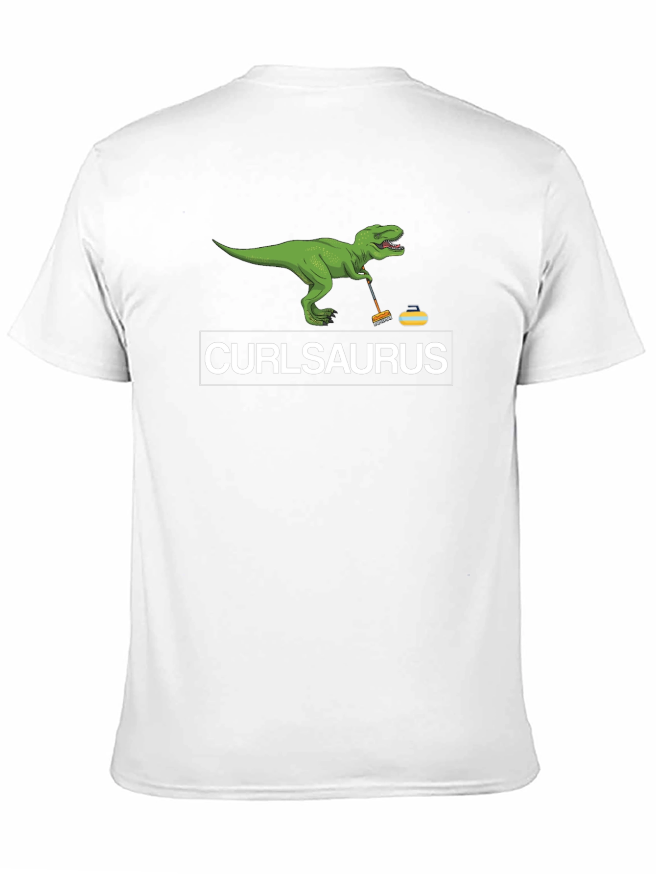 CurlSaurus T-Shirt - Funny Curling Dinosaur Tee