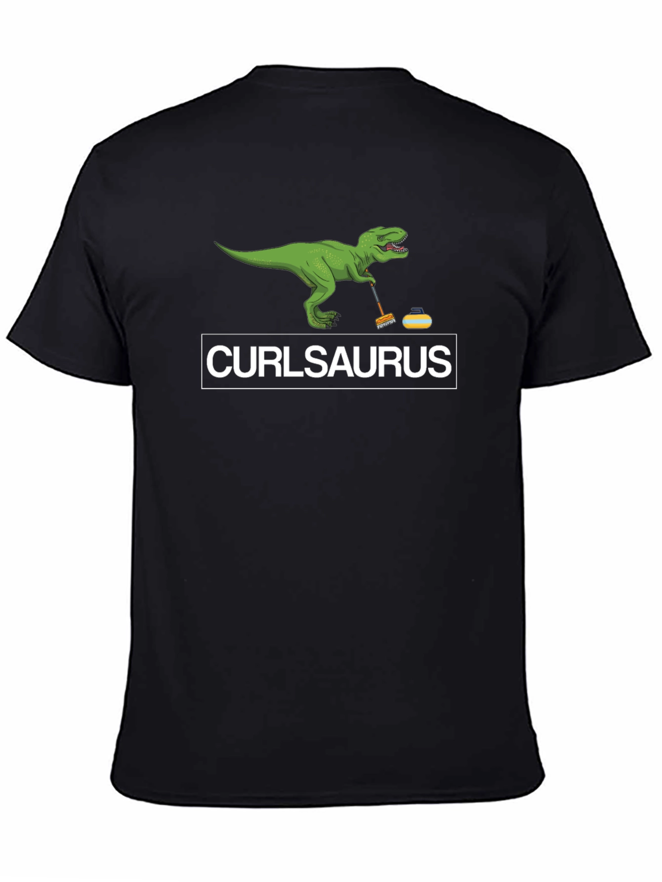 CurlSaurus T-Shirt - Funny Curling Dinosaur Tee
