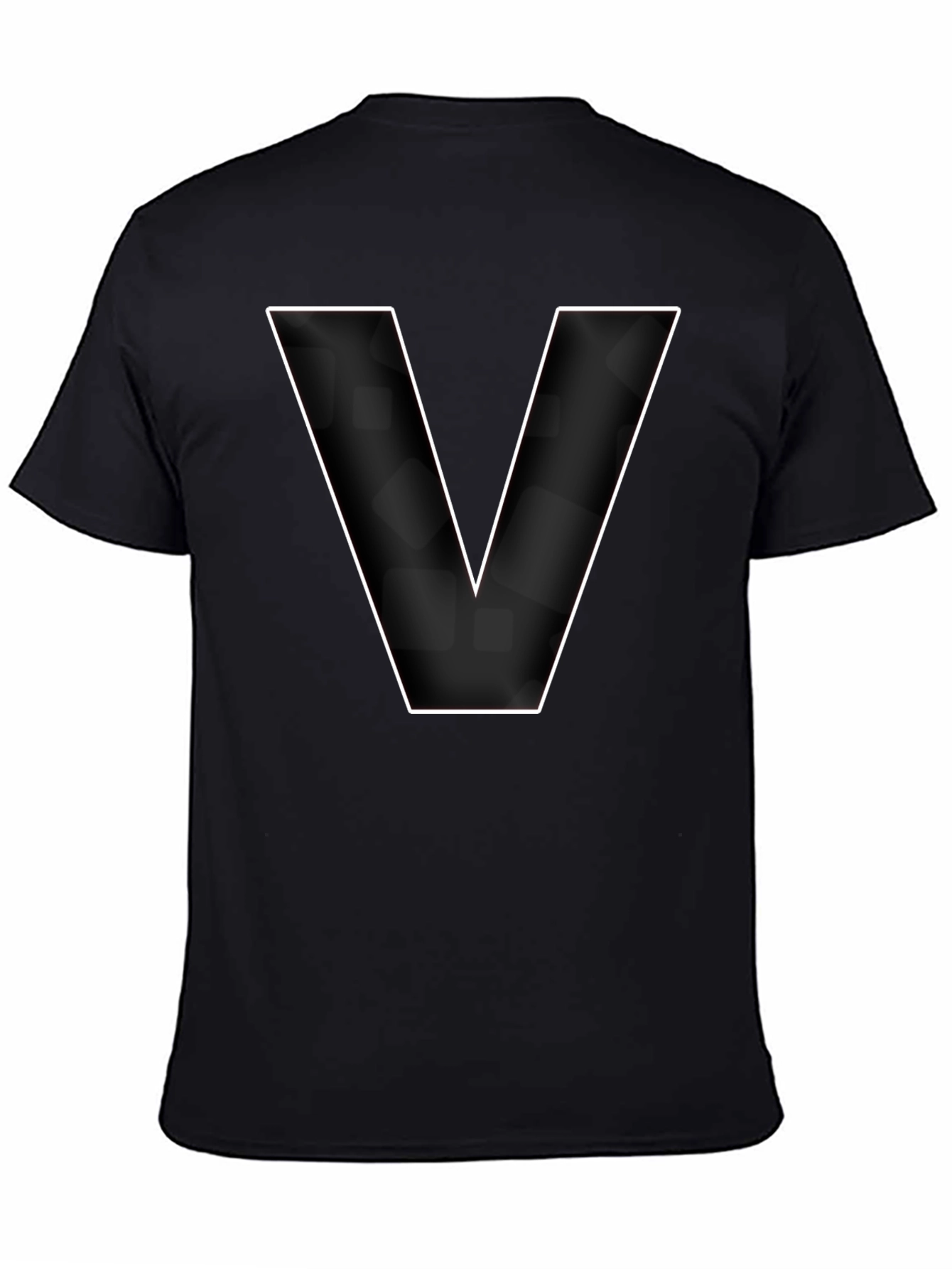 Bold Letter V Black Graphic T-Shirt