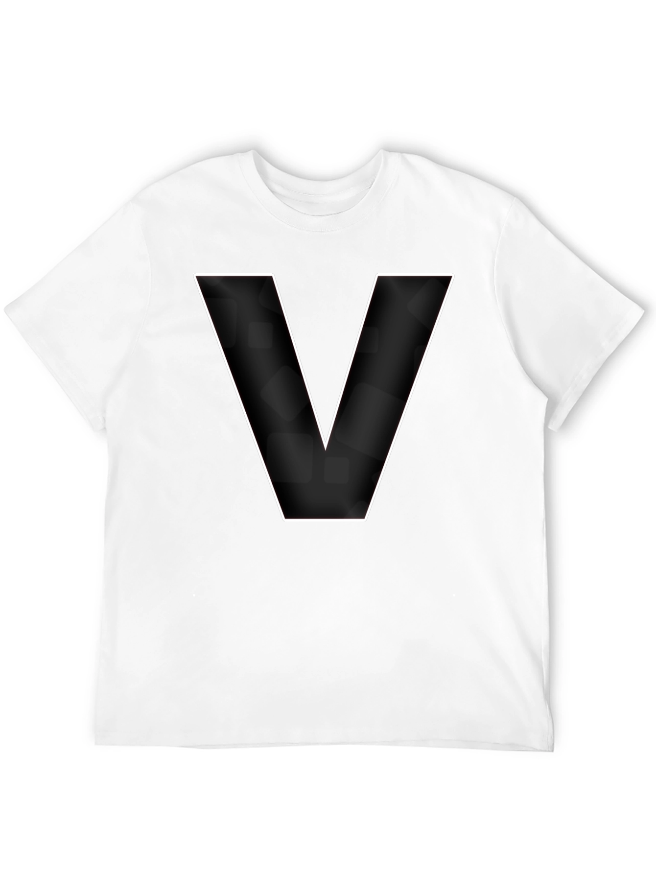 Bold Letter V Black Graphic T-Shirt
