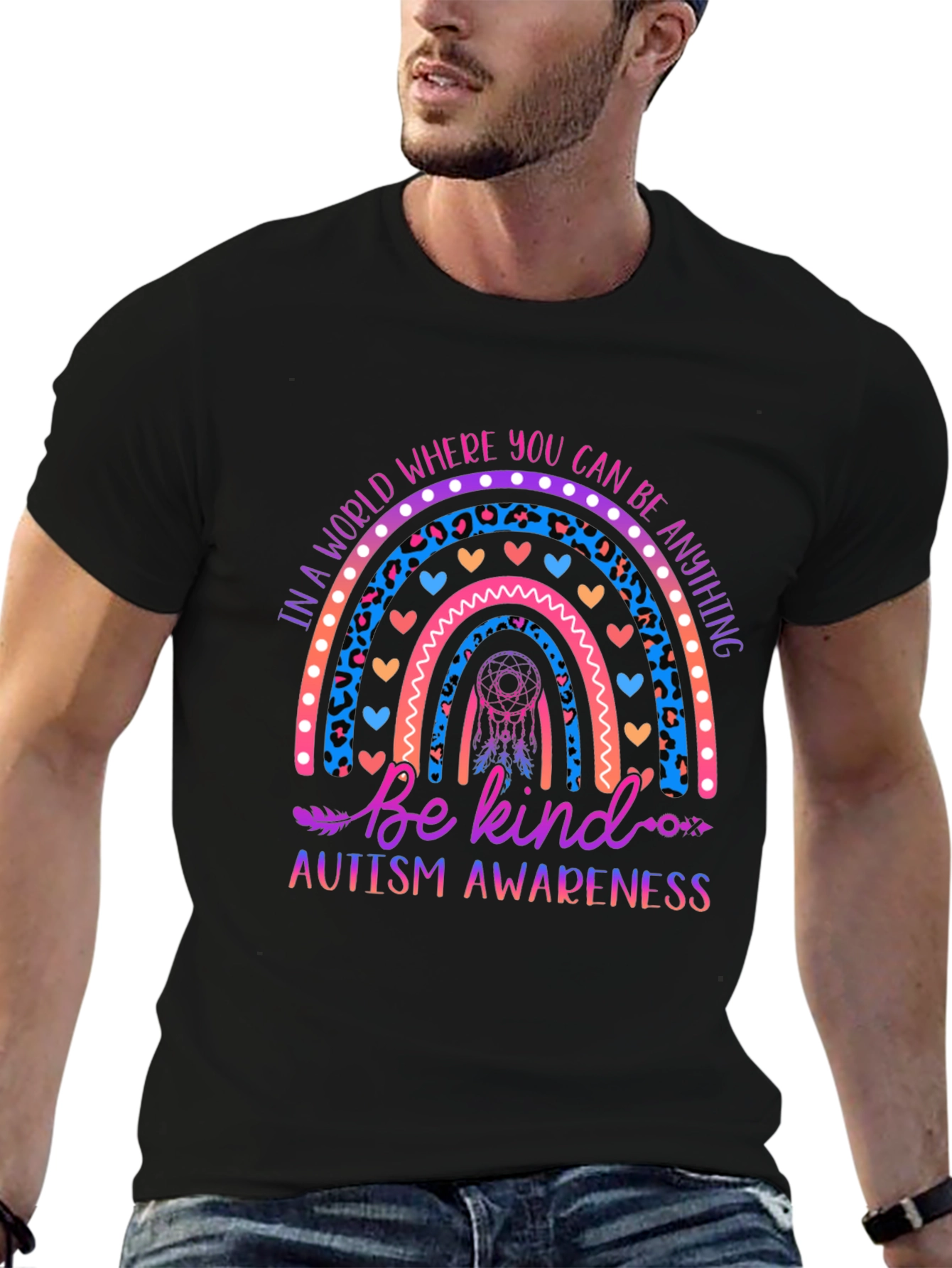 Autism Awareness Rainbow Be Kind Graphic Tee