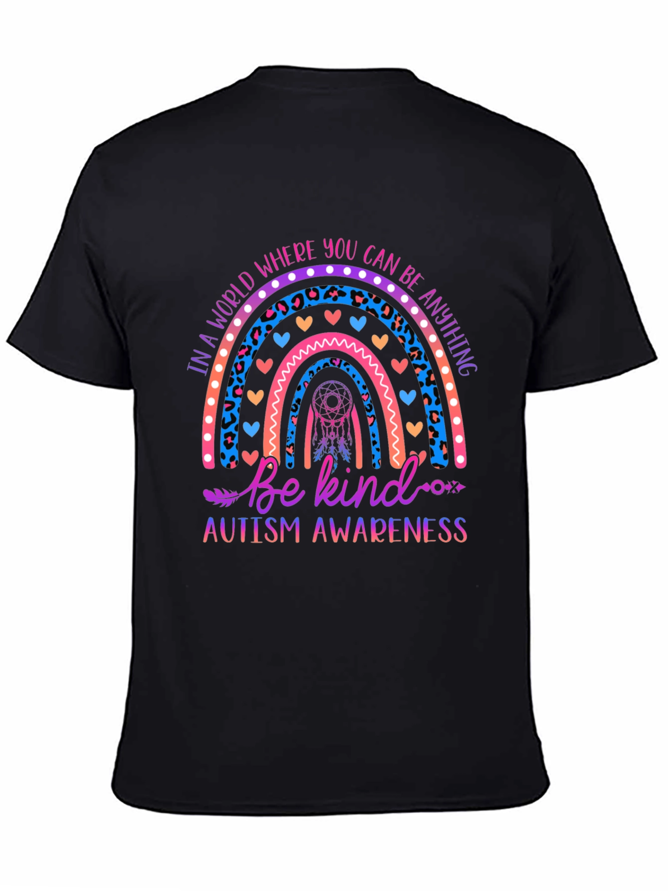 Autism Awareness Rainbow Be Kind Graphic Tee