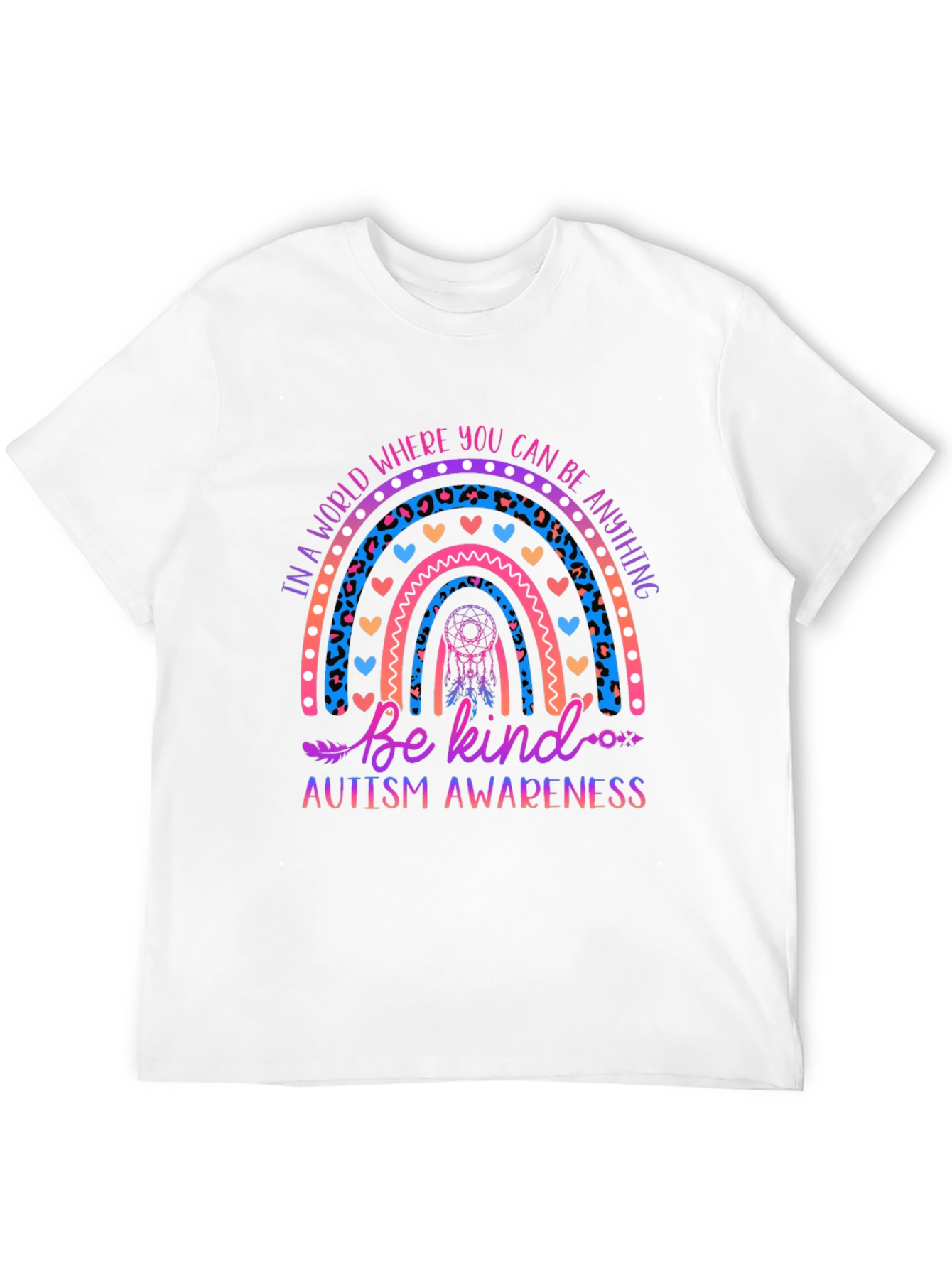 Autism Awareness Rainbow Be Kind Graphic Tee