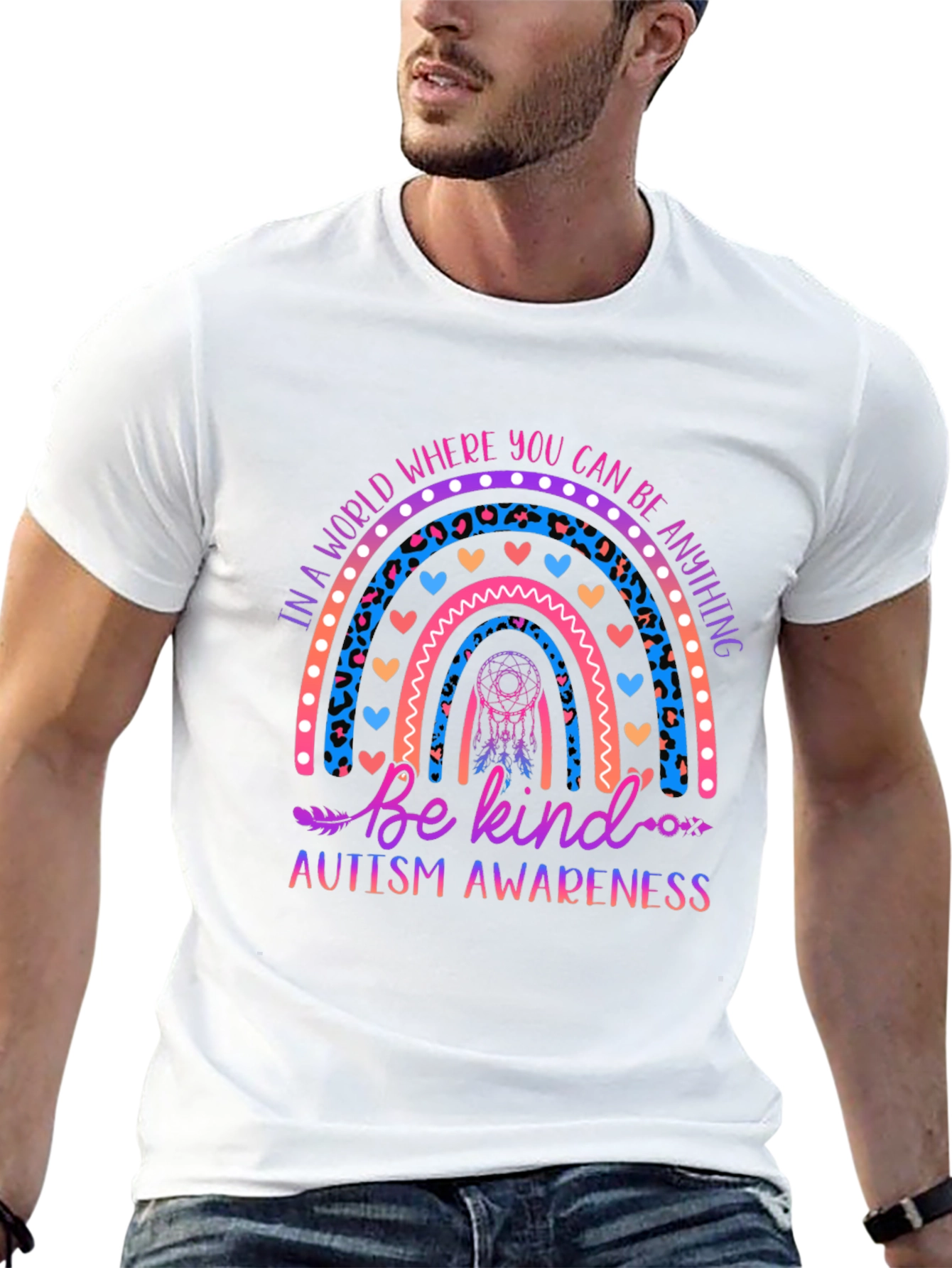 Autism Awareness Rainbow Be Kind Graphic Tee