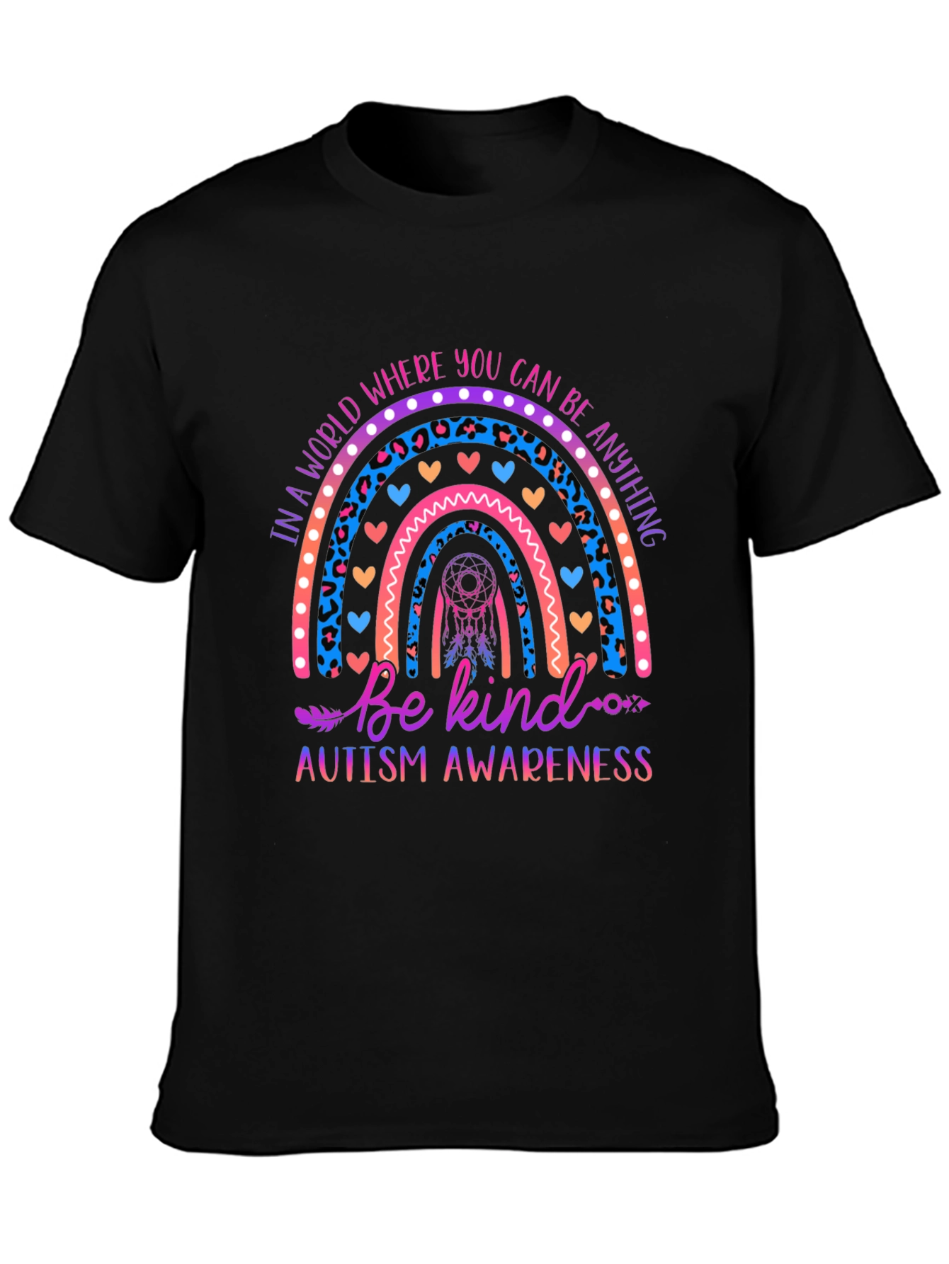 Autism Awareness Rainbow Be Kind Graphic Tee