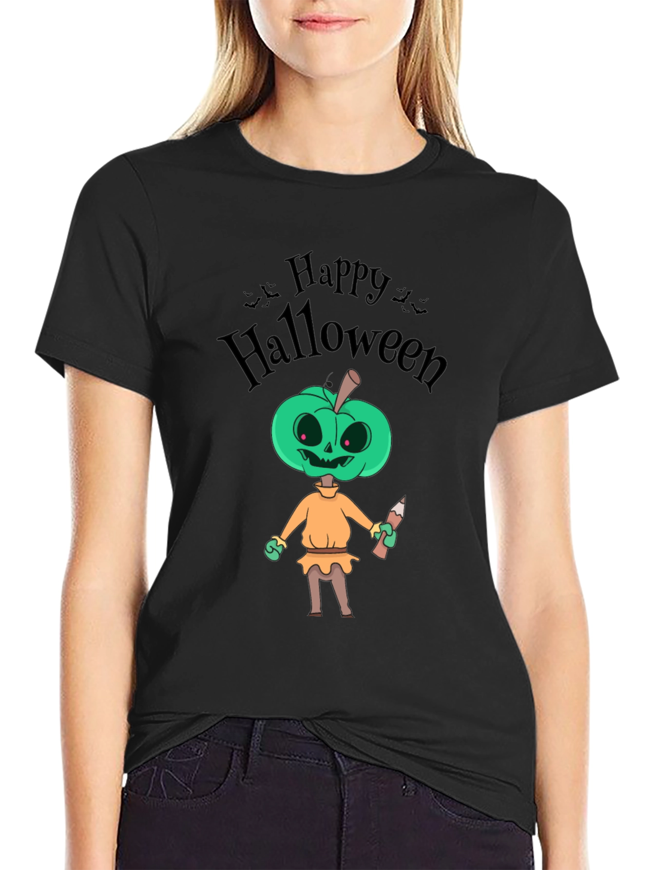 Happy Halloween Pumpkin Character T-Shirt