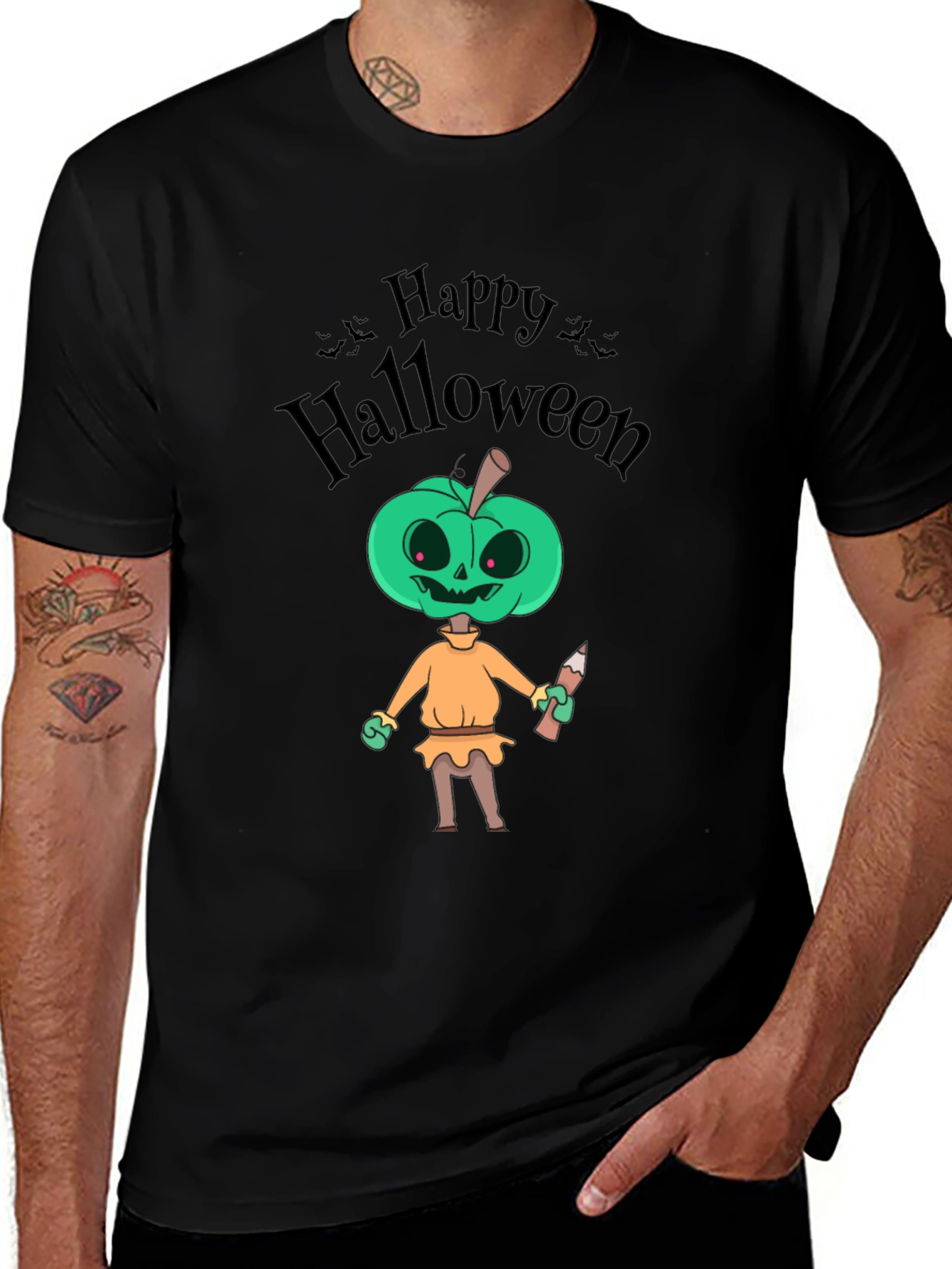Happy Halloween Pumpkin Character T-Shirt