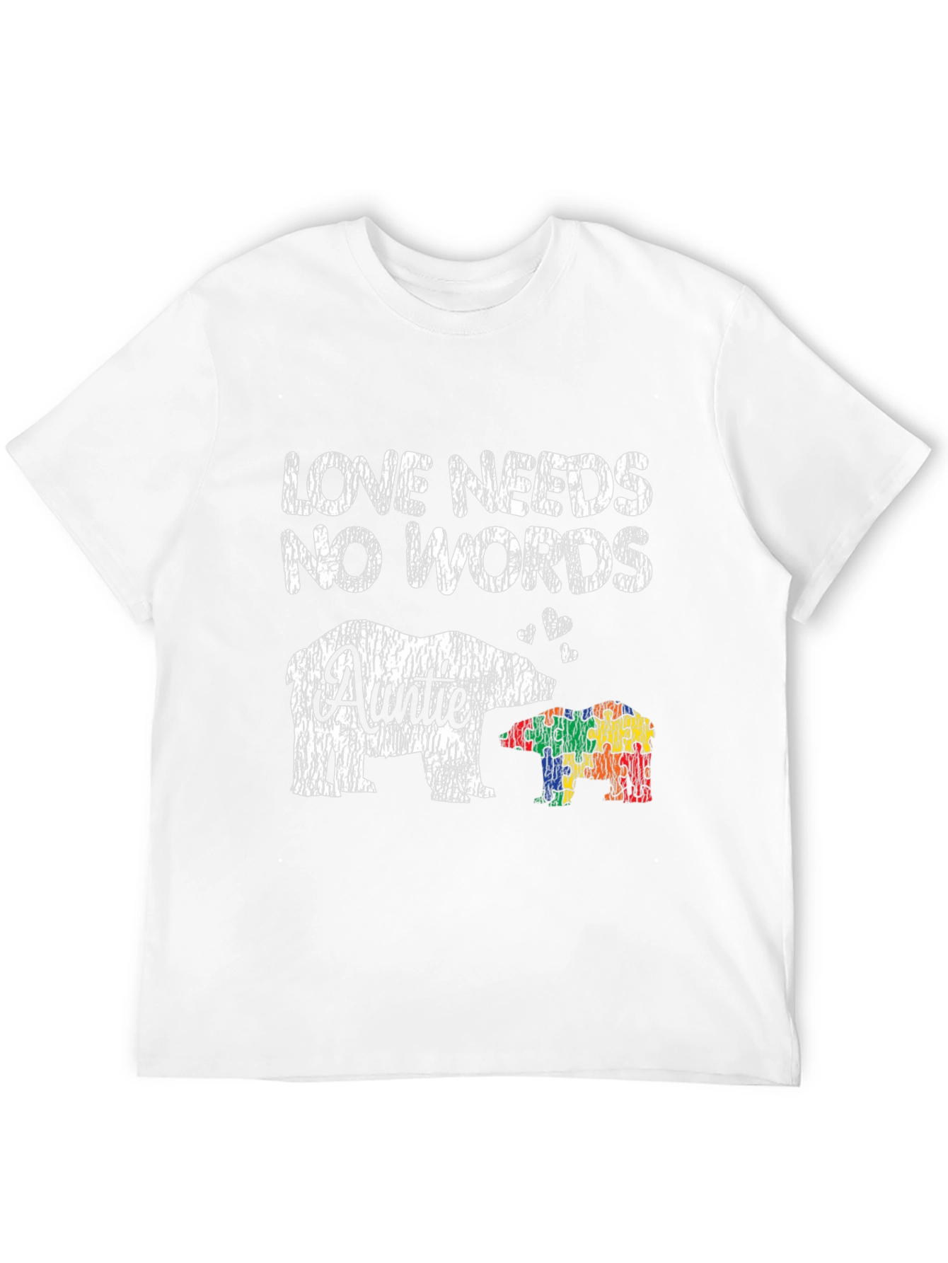 Love Needs No Words Autism Awareness Auntie T-Shirt