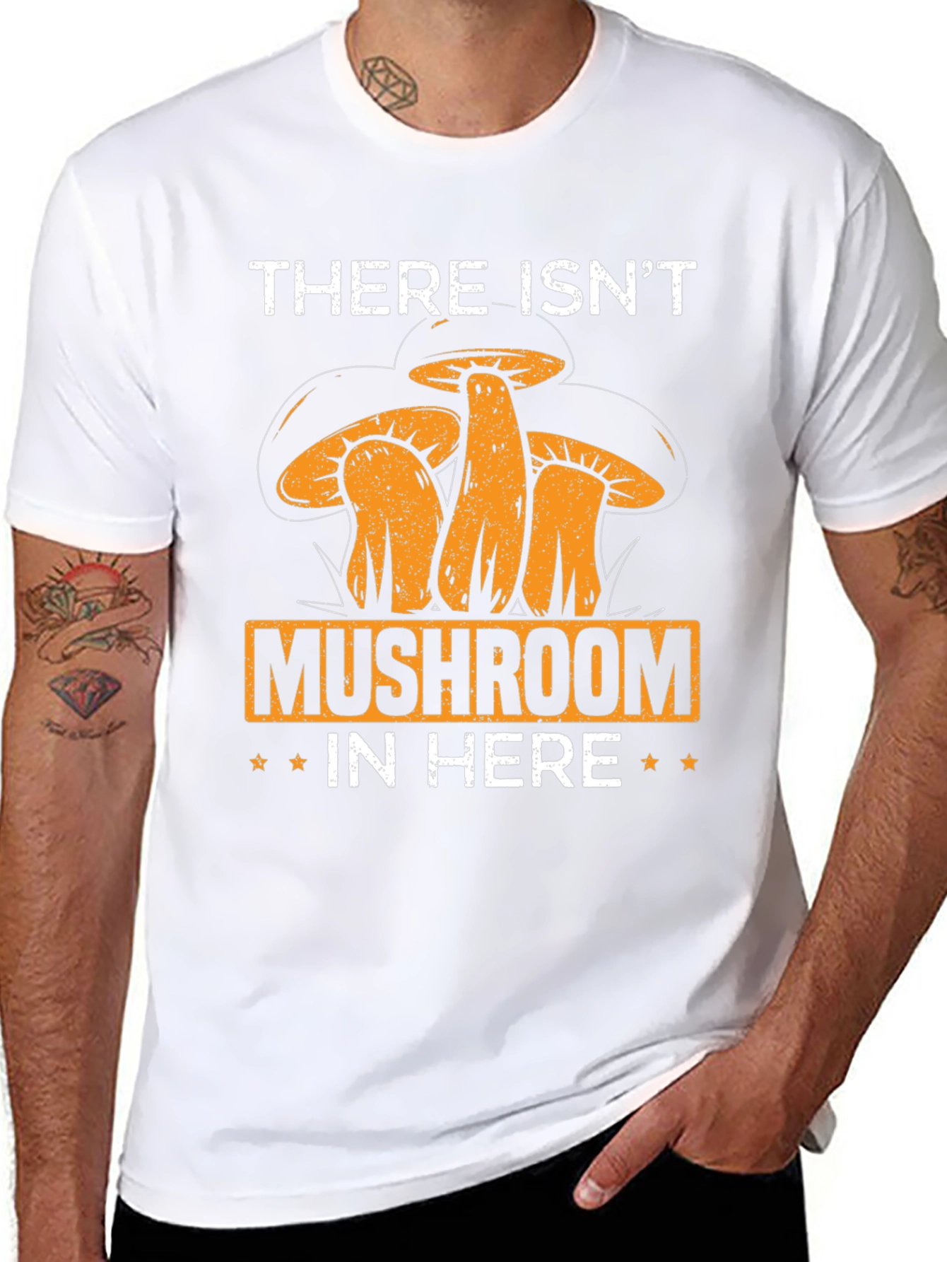 Mushroom Humor T-Shirt:  There Isnt Mushroom In Here