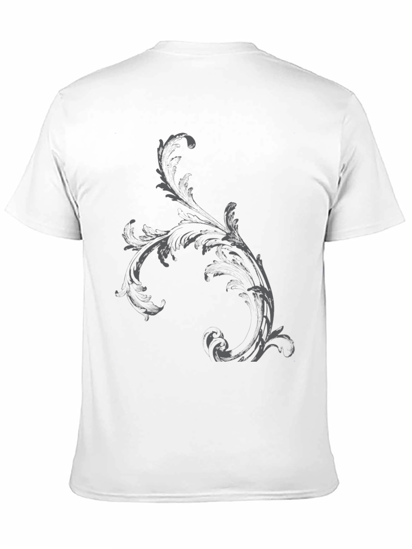 Mens Black T-Shirt with Ornamental Print