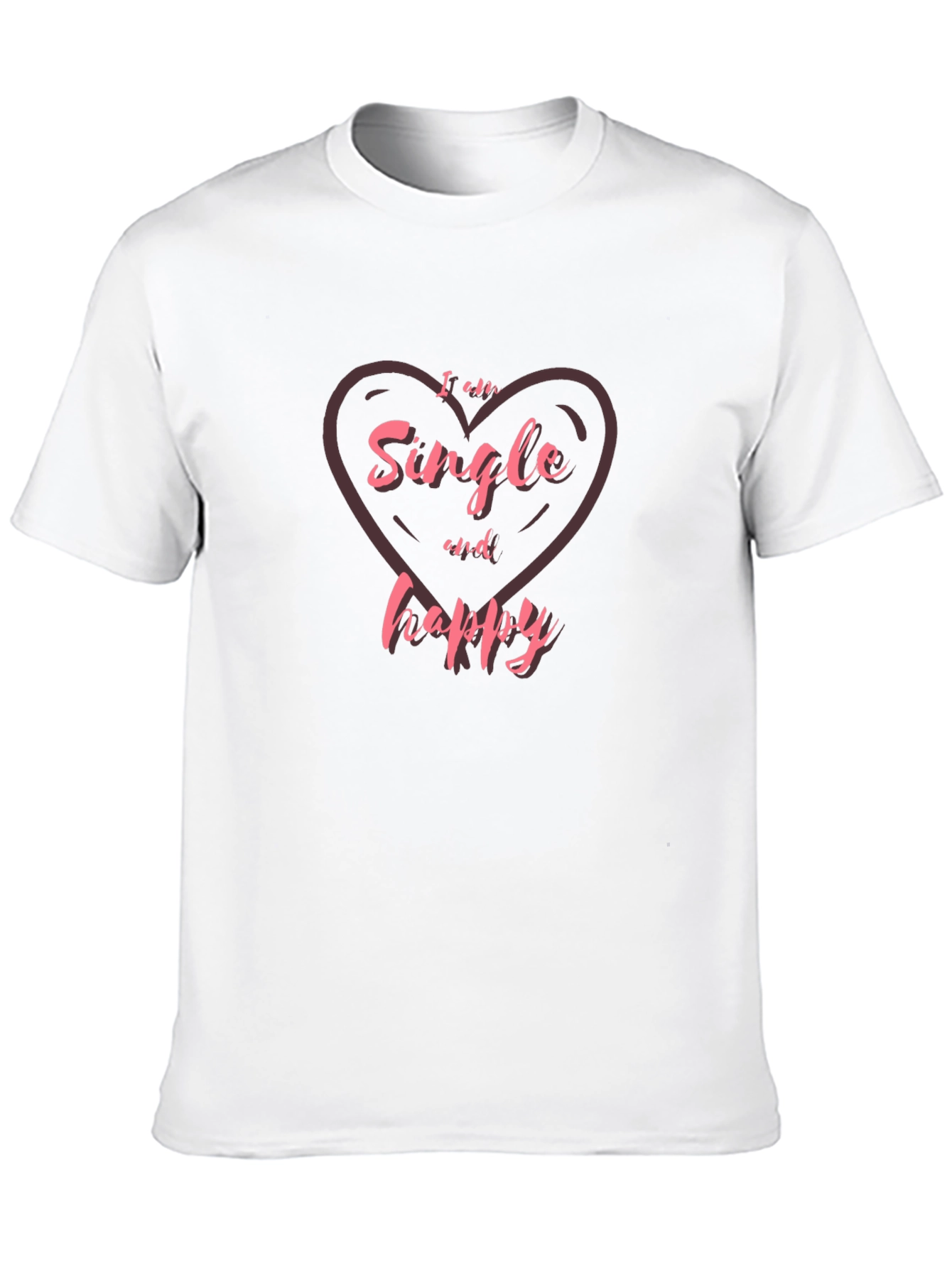 Single and Happy Heart Graphic T-Shirt