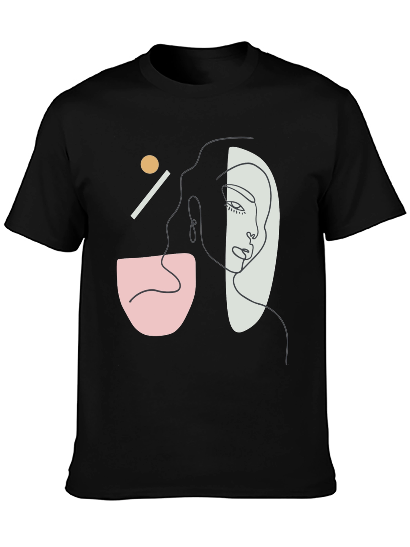 Abstract Face Graphic Tee - Modern Art T-Shirt